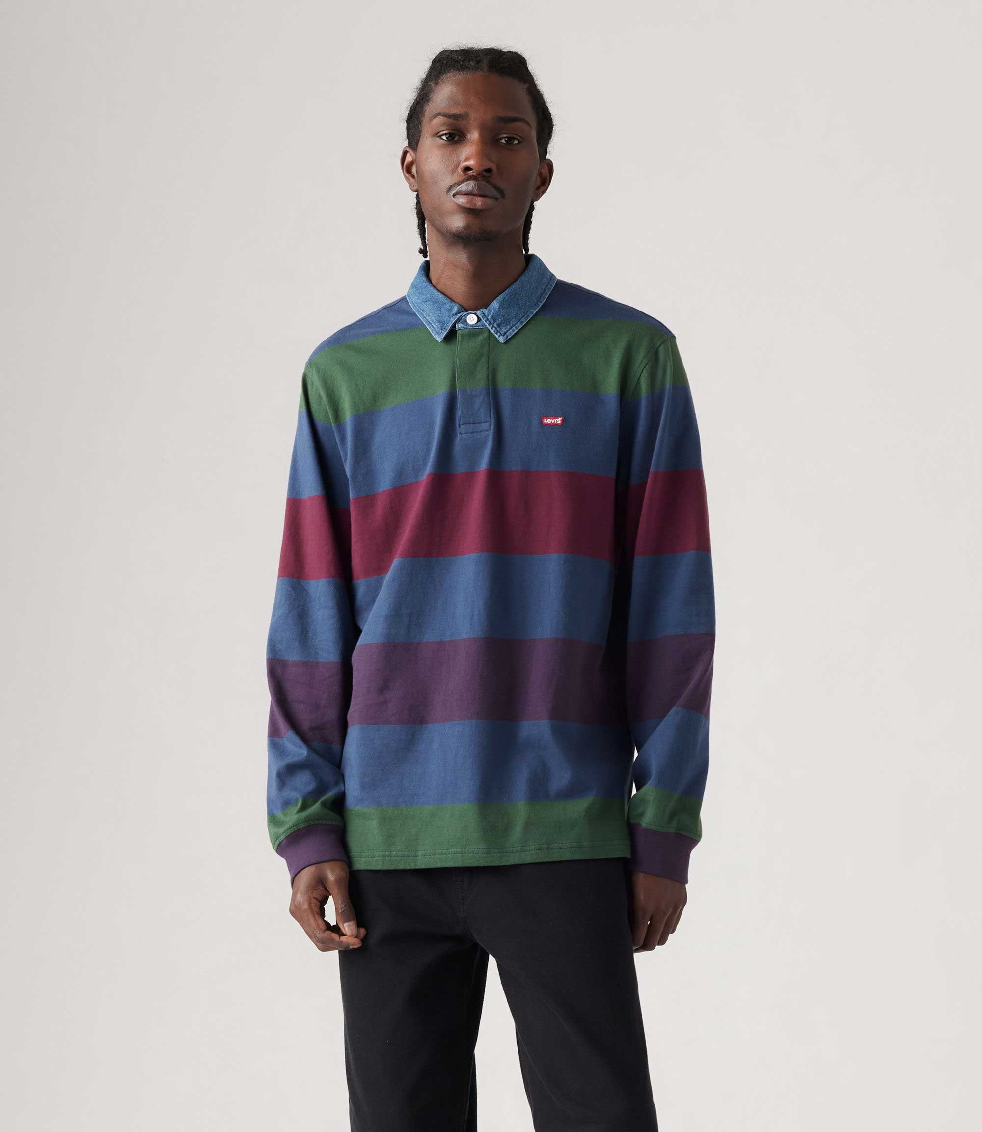 Levi's Classic Long Sleeve Rugby Shirt, wesley stripe sargasso
