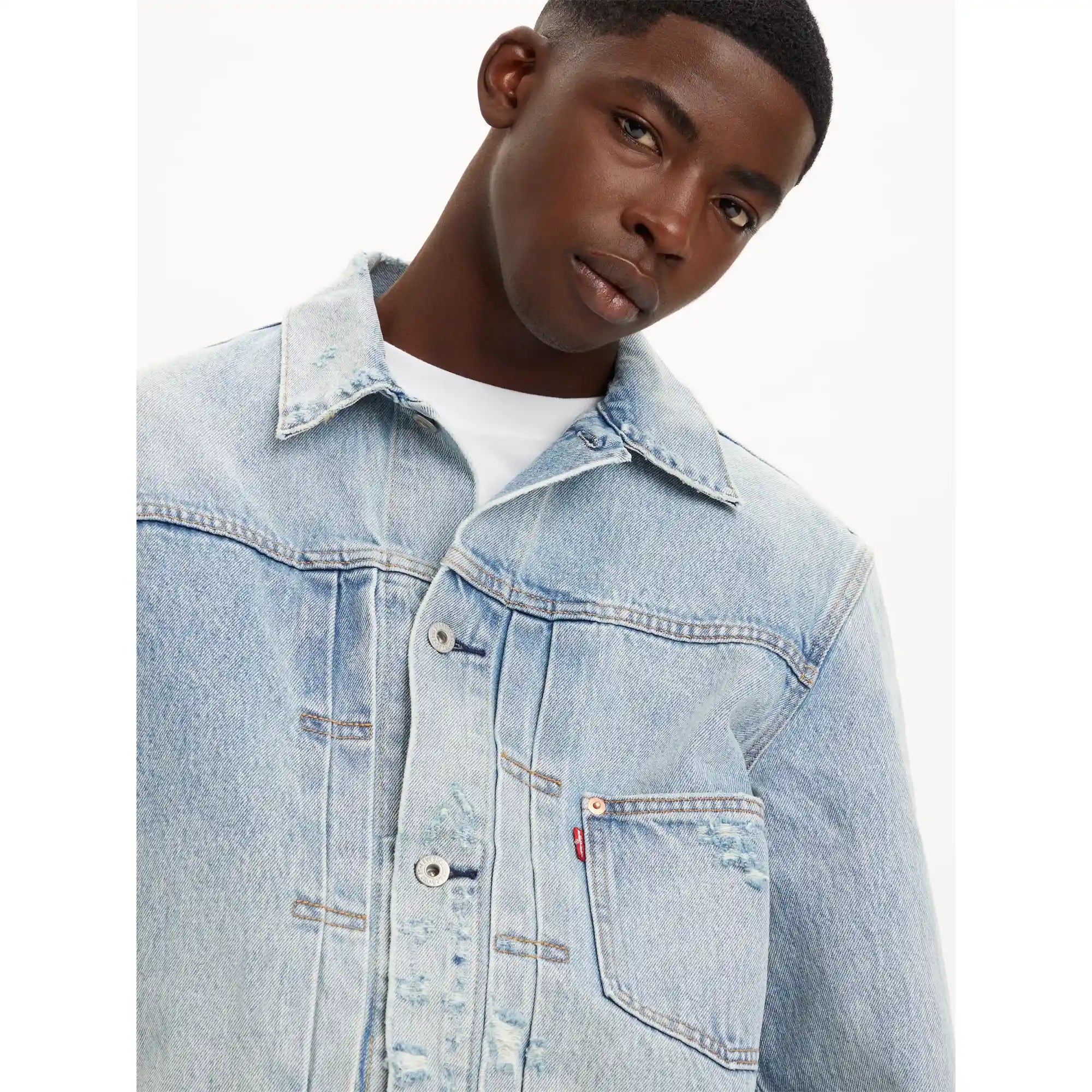 Levi's Type I Trucker, sophomore light wash — available at Norwood