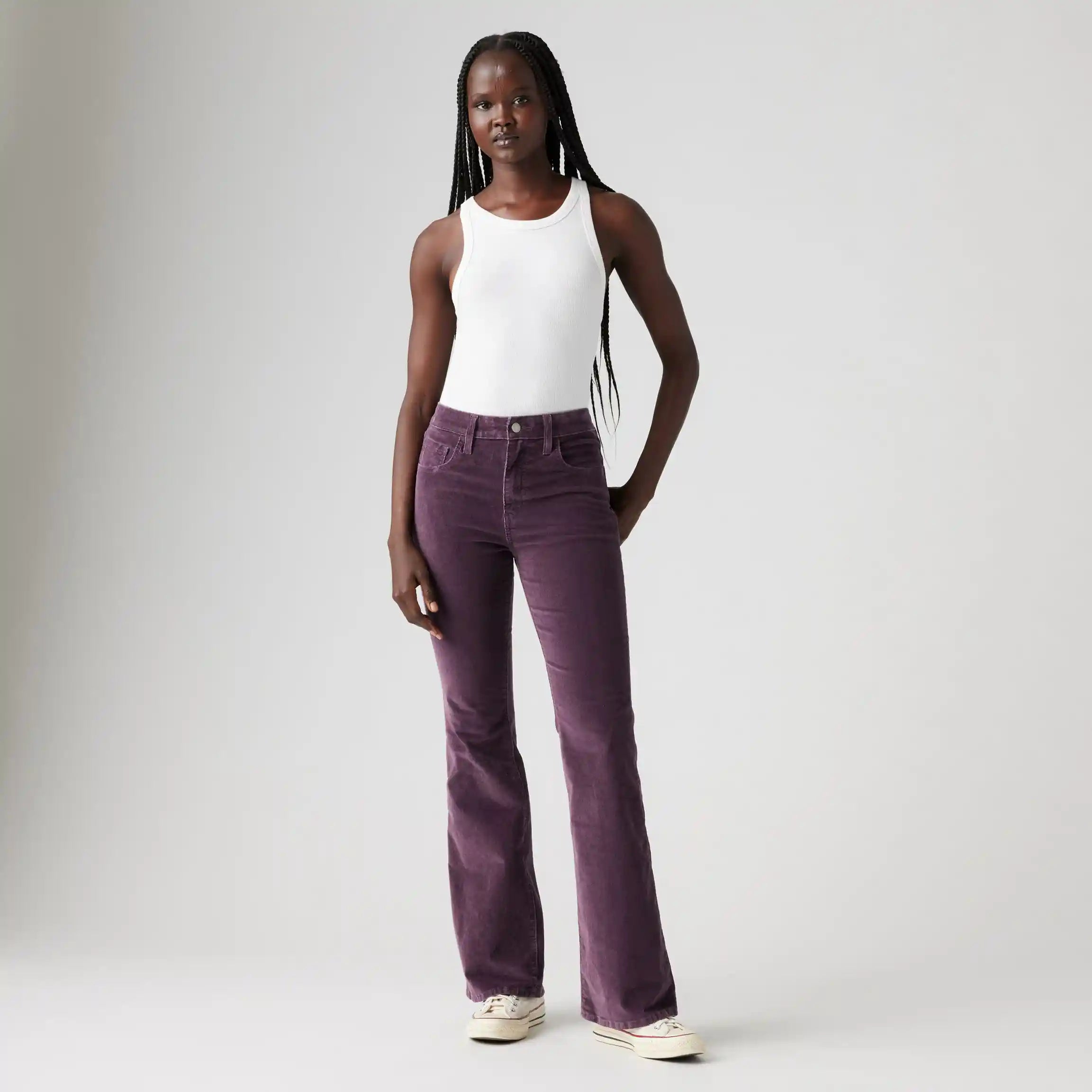 Levi's Womens 726 High Rise Flare, plum perfect corduroy