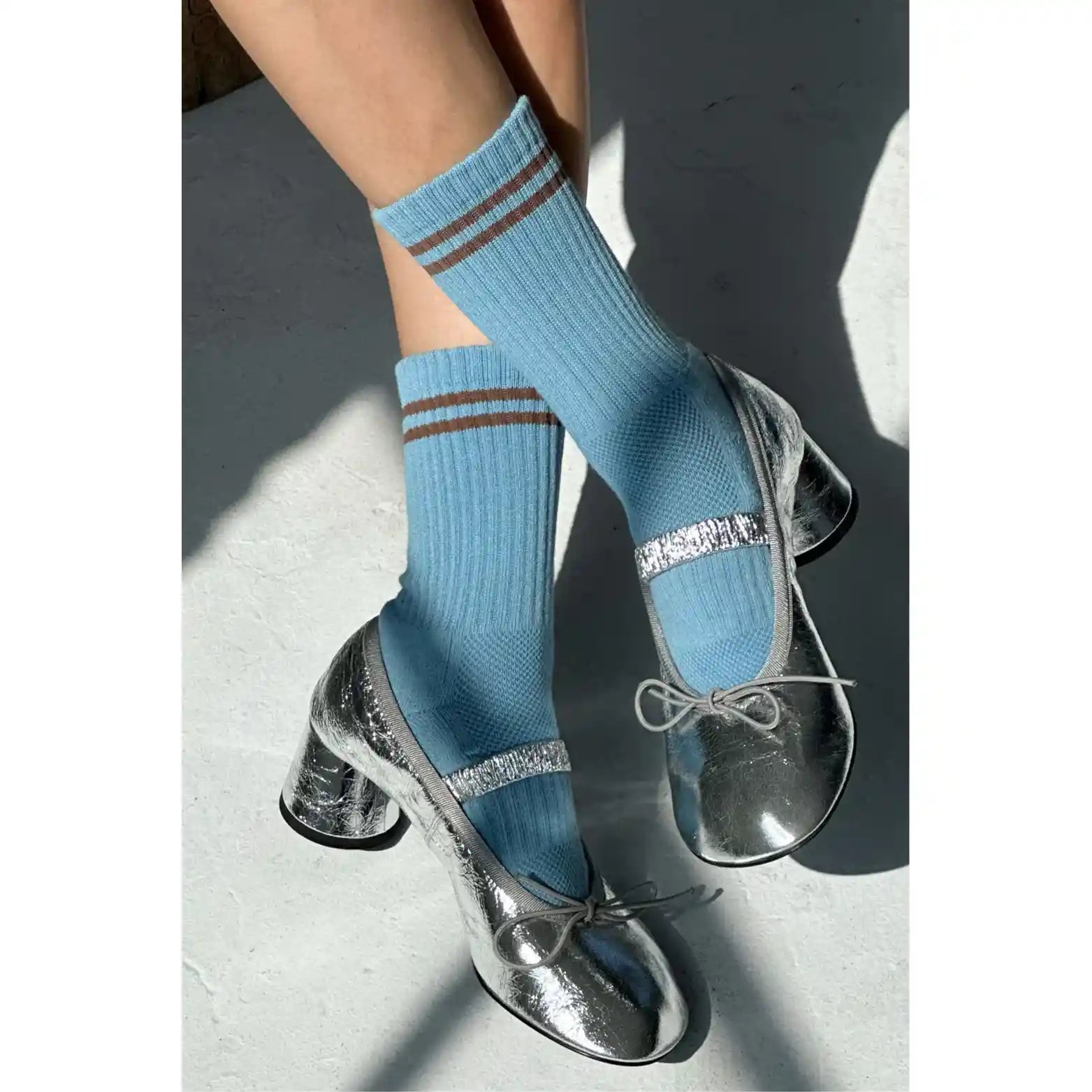Le Bon Shoppe Womens Boyfriend Socks, powder blue