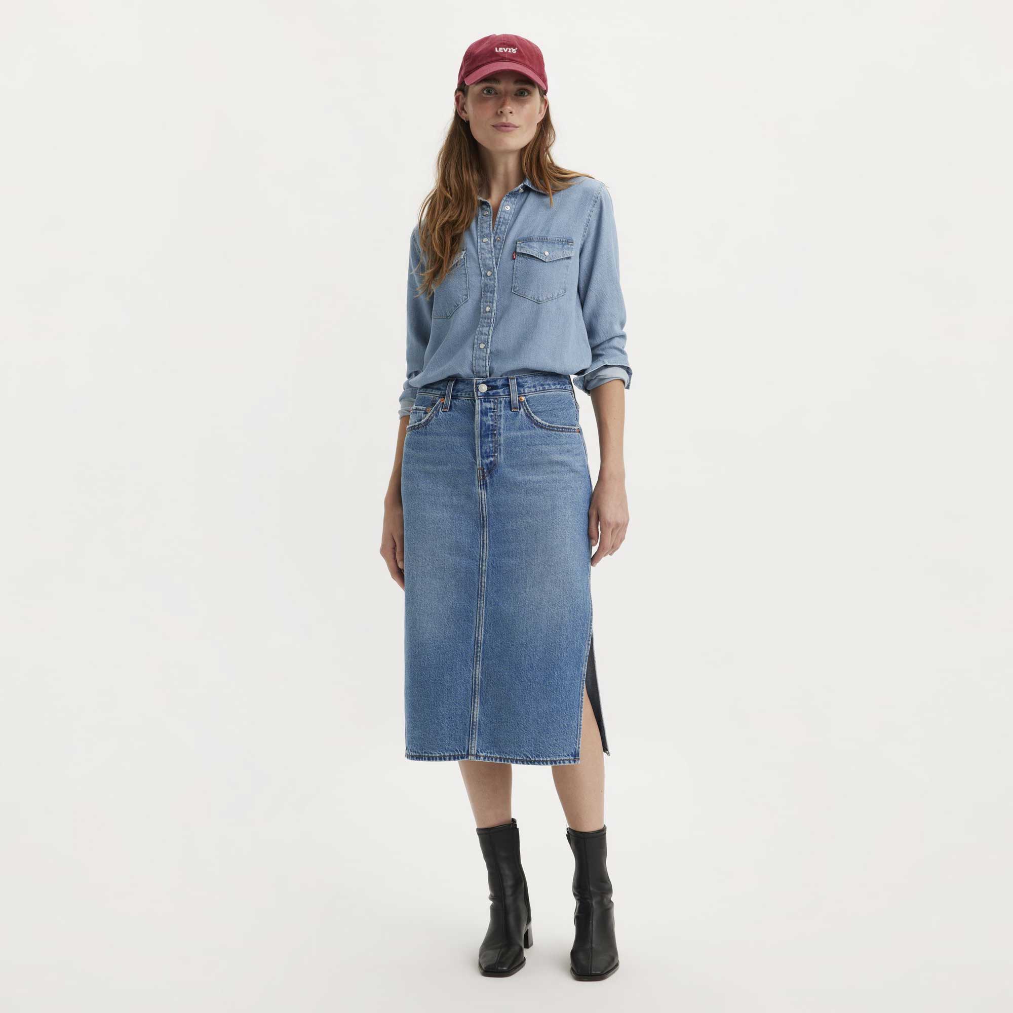 Levi's Womens Side Slit Skirt, artist divided t3