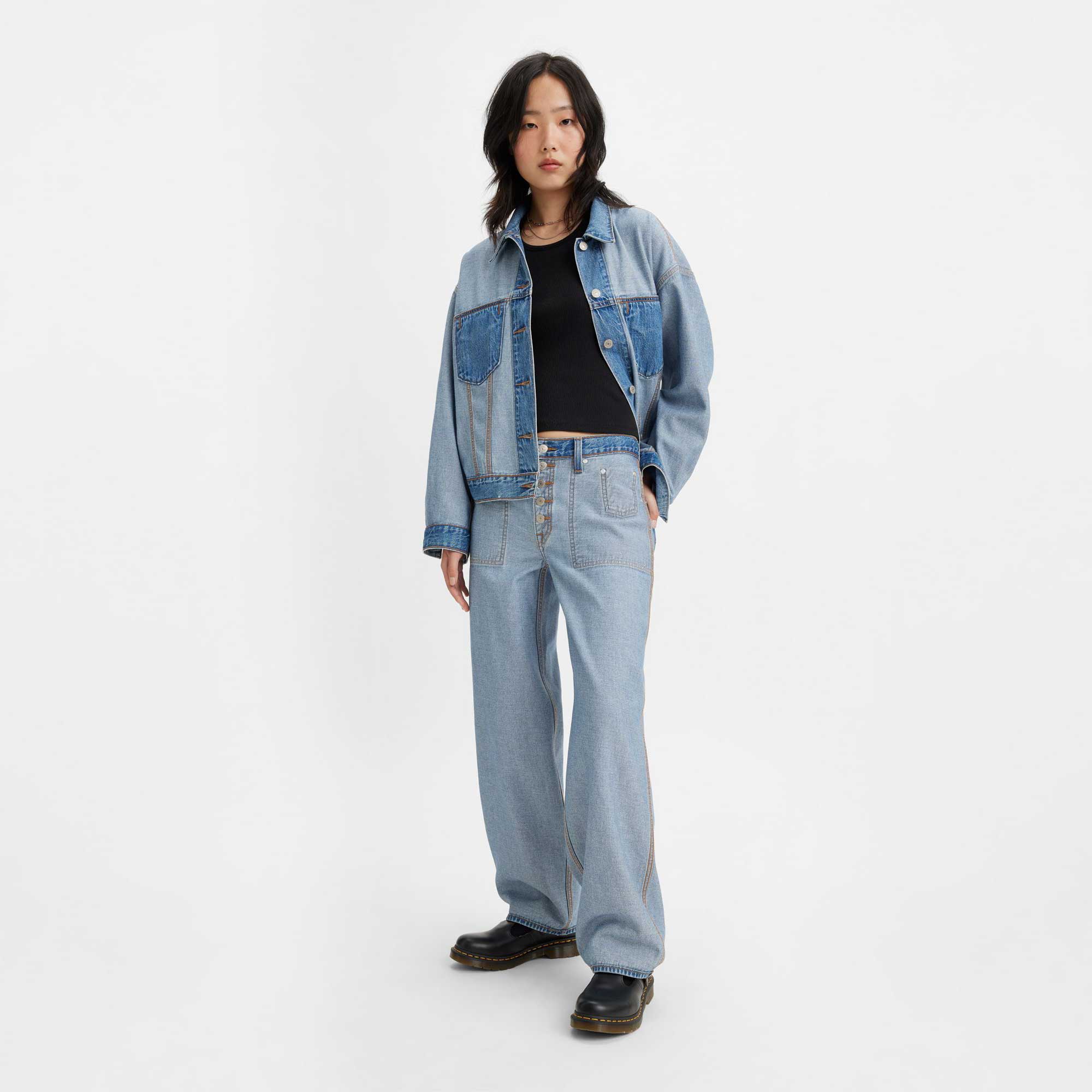 Levi's Womens Reversible Baggy Dad Jeans — available at Norwood