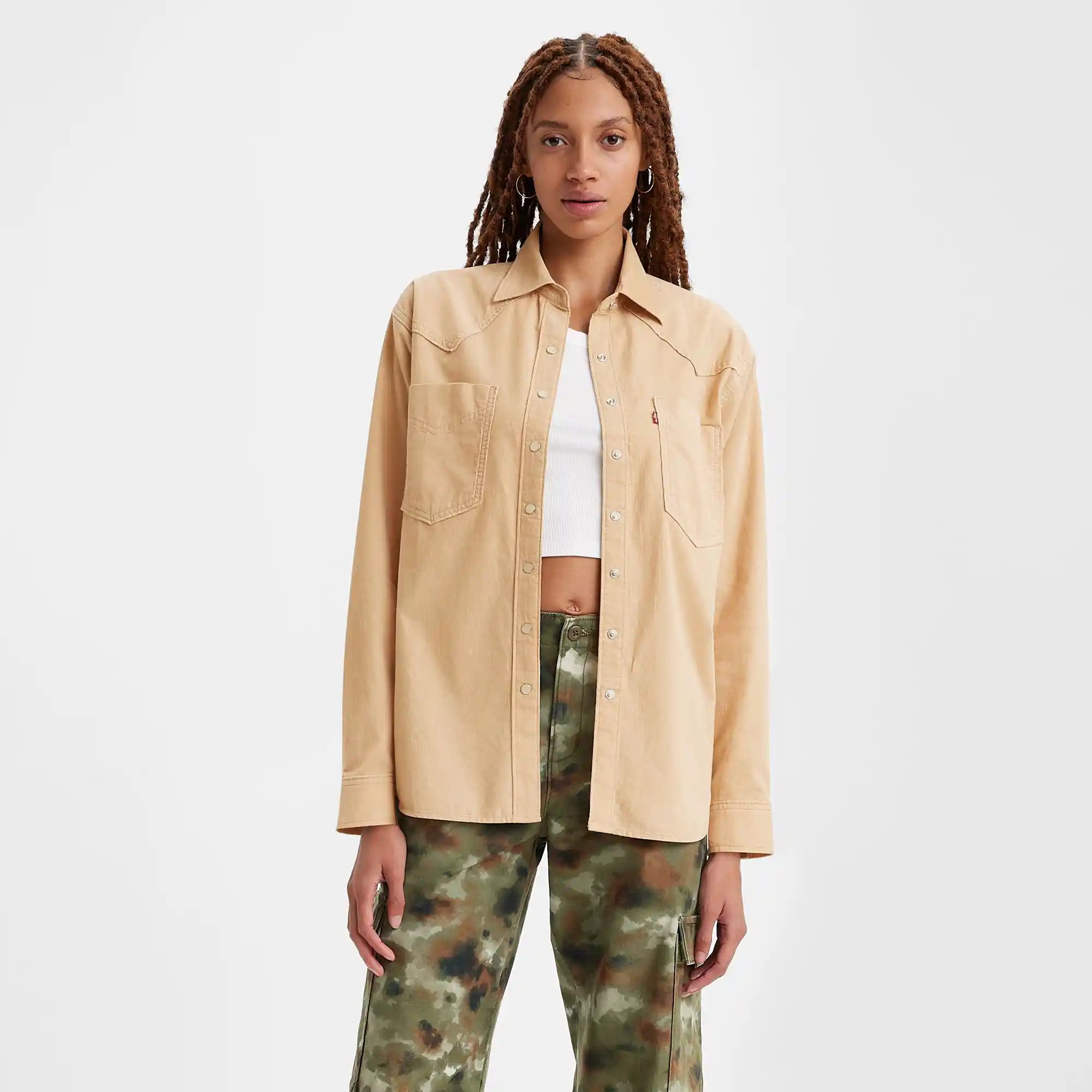 Levi's Womens Donovan Western Shirt, pebble