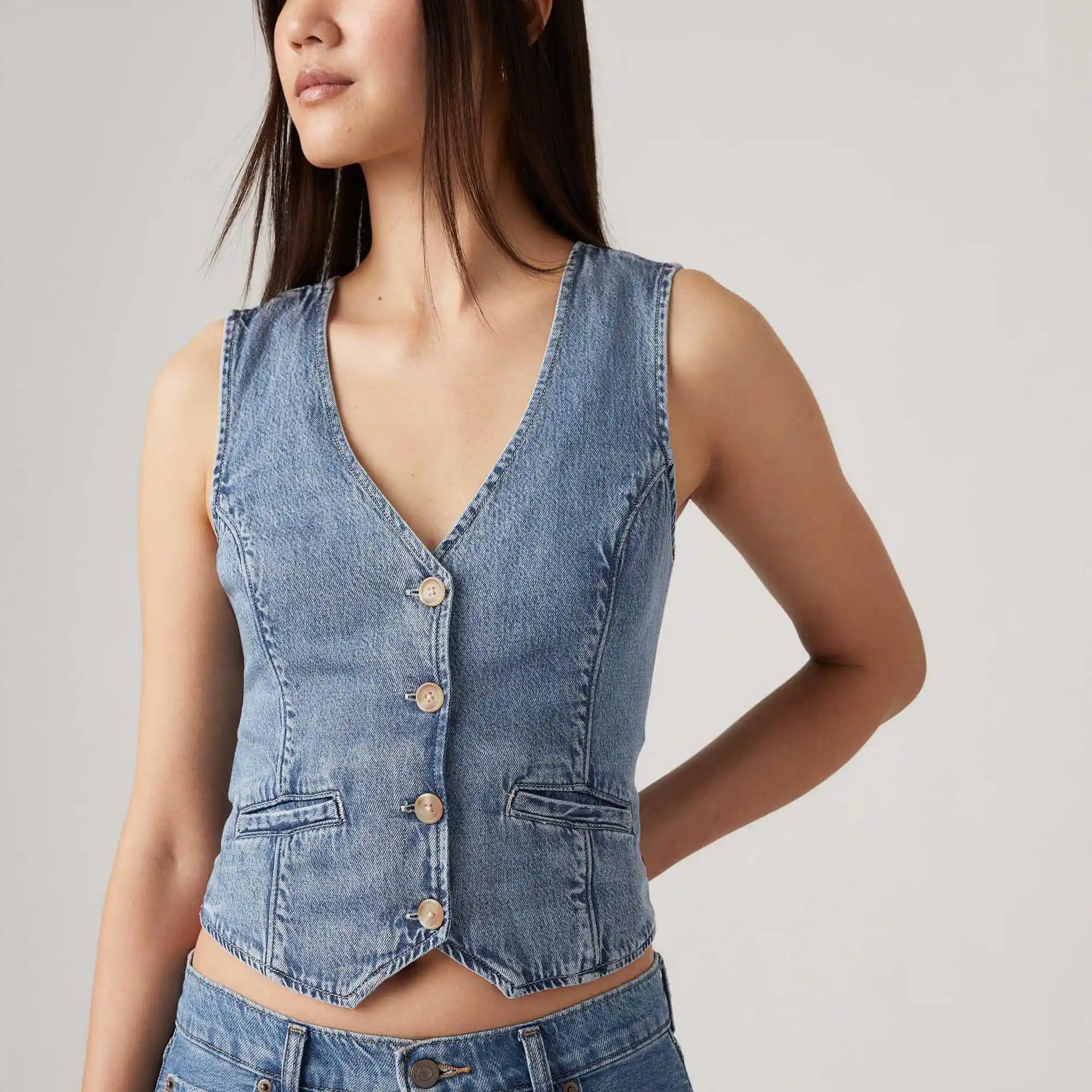 Levi's Womens Jaylah Vest, leave it better orbit heather — available at Norwood