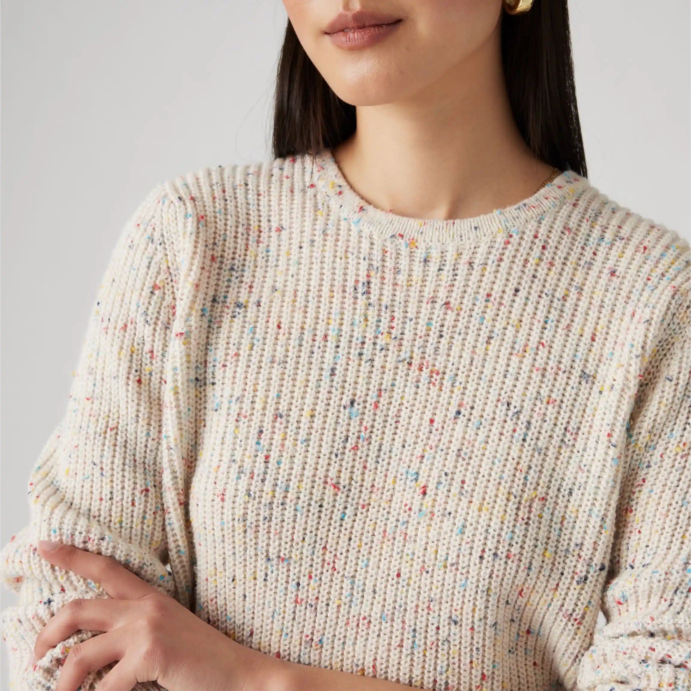 Levi's Womens Snowflake Pullover, sunny cream confetti — available at Norwood