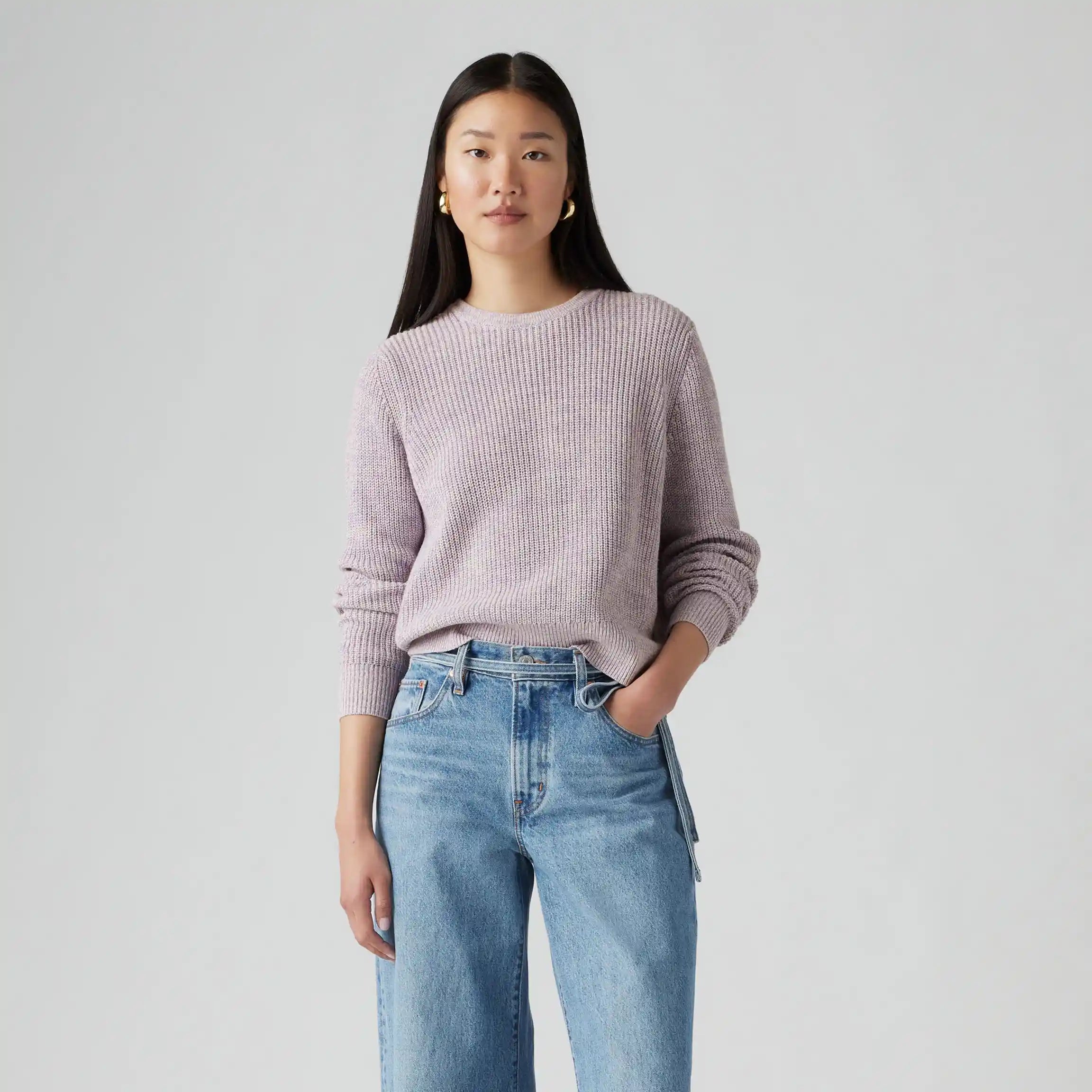 Levi's Womens Snowflake Pullover, heirloom lilac marled