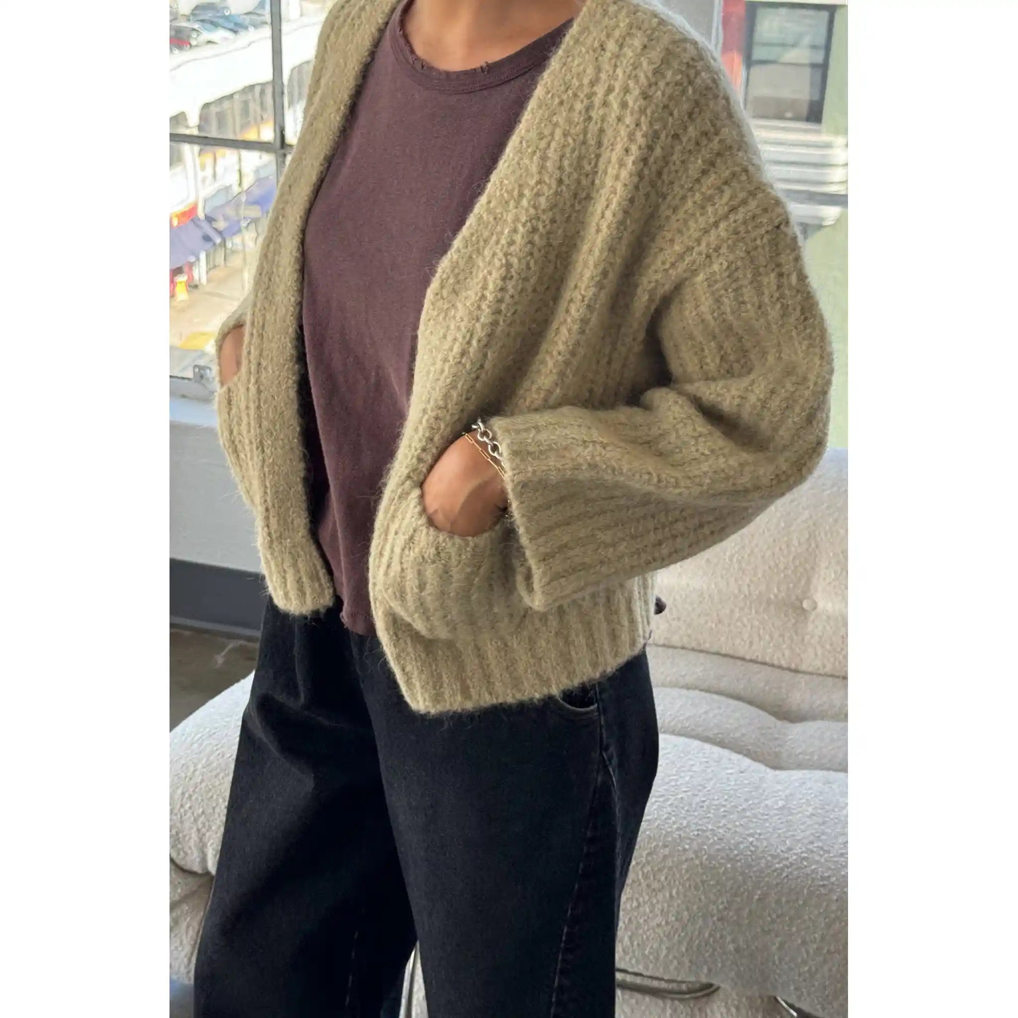 Le Bon Shoppe Alpaca Sweater Jacket, butter