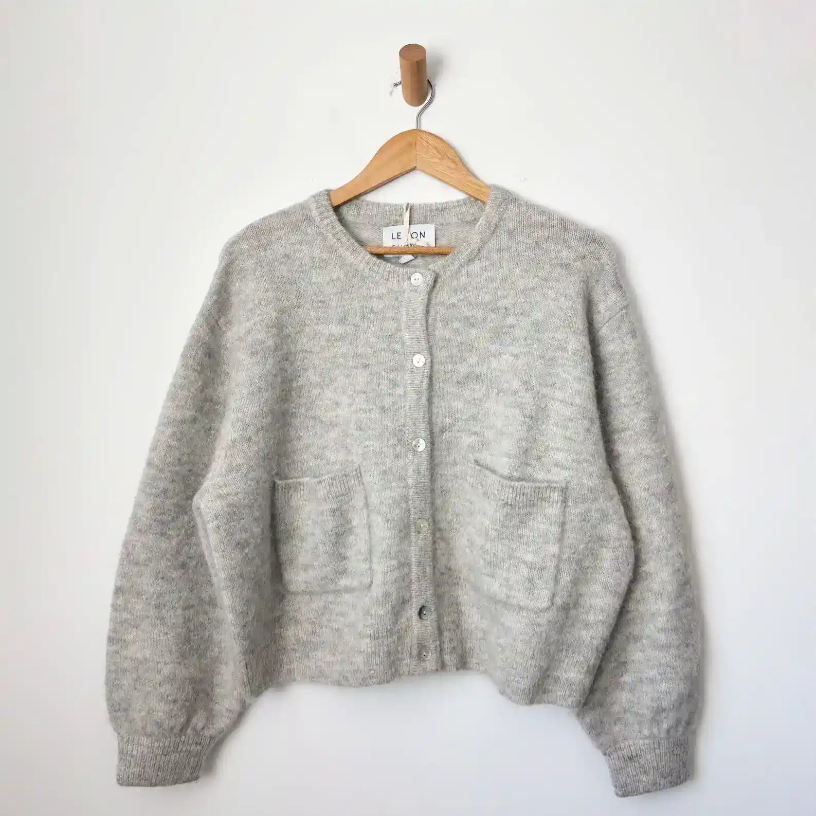 Le Bon Shoppe Womens Amélie Alpaca Cardigan, light grey