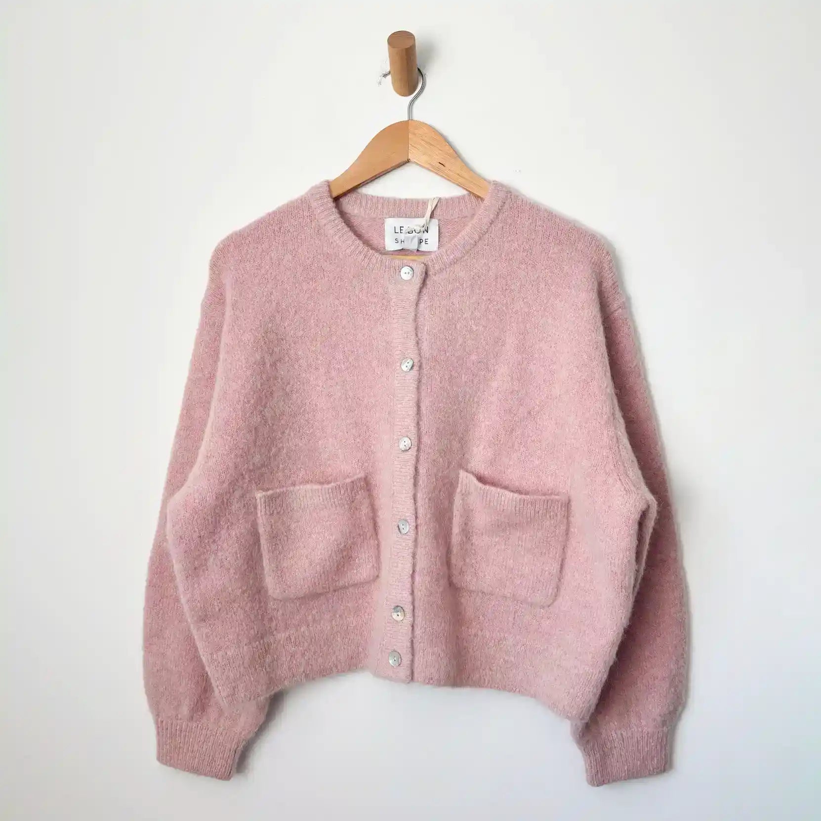 Le Bon Shoppe Womens Amélie Alpaca Cardigan, pink rose