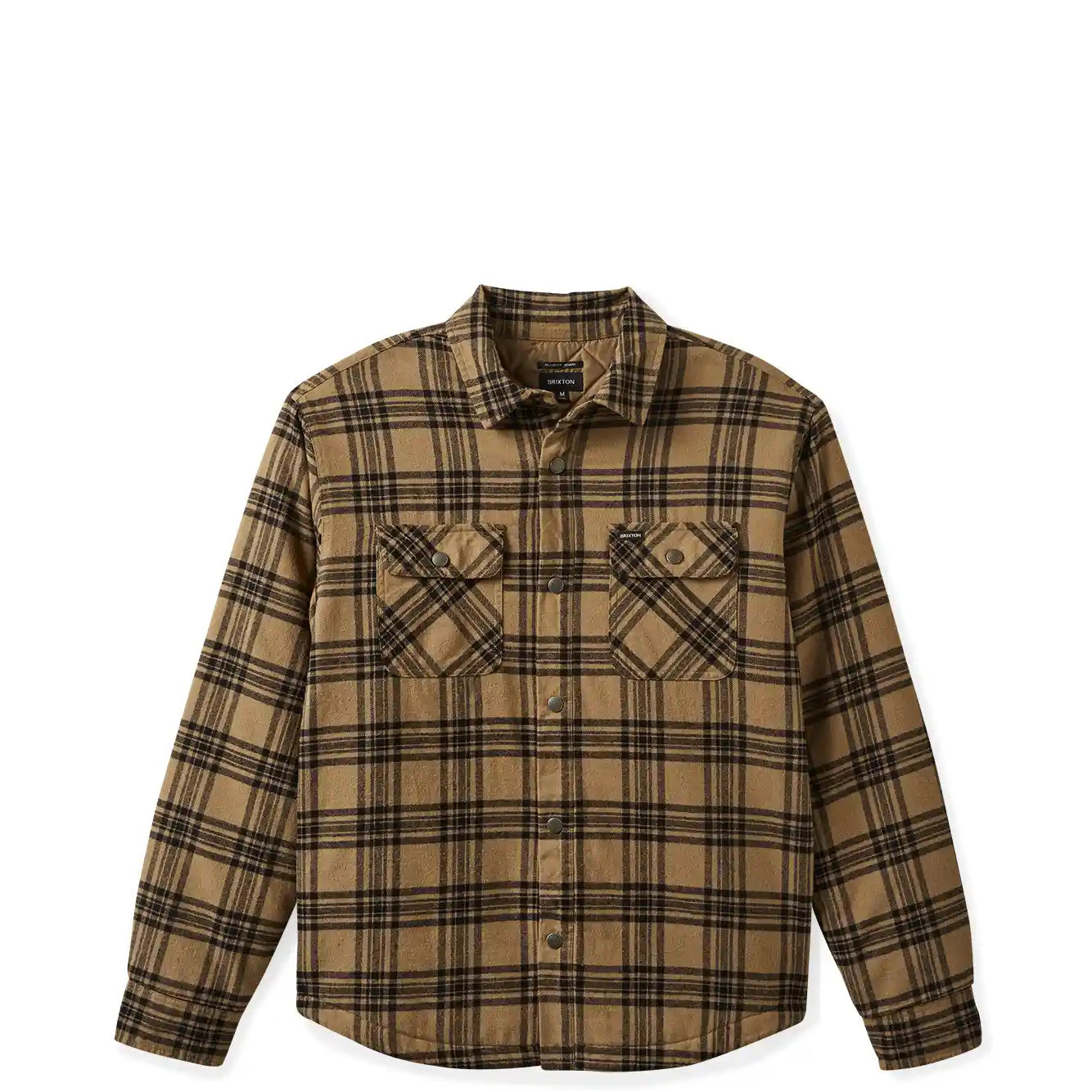 Brixton Bowery Quilted Flannel, woodsmoke/black