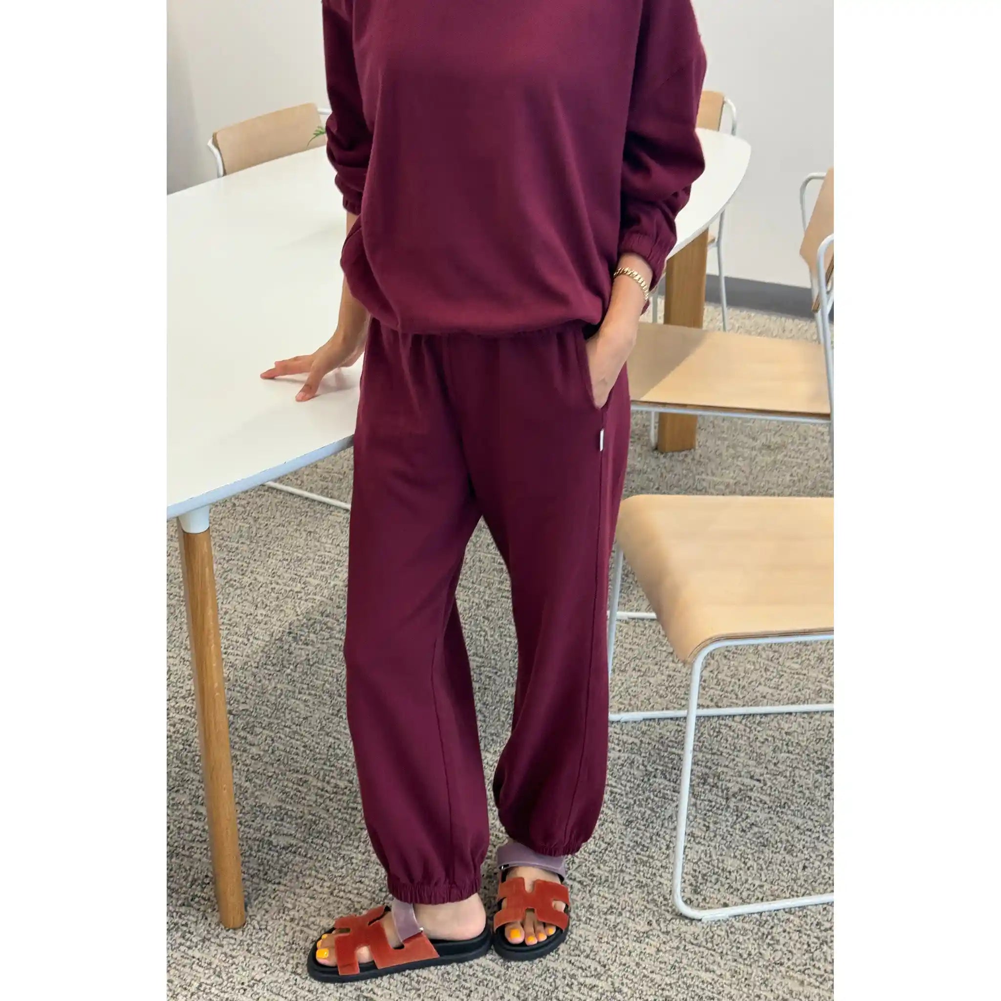 Le Bon Shoppe Womens Balloon Pants, cabernet