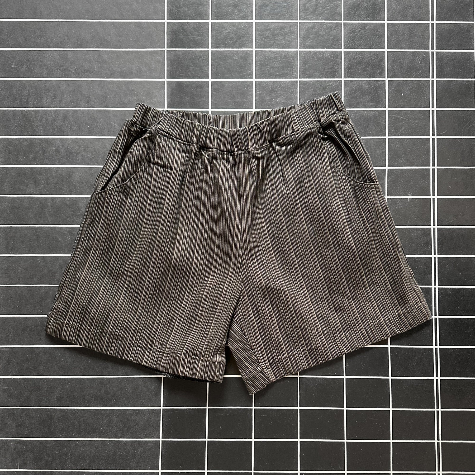CUB Alia Shorts, black & cream stripe
