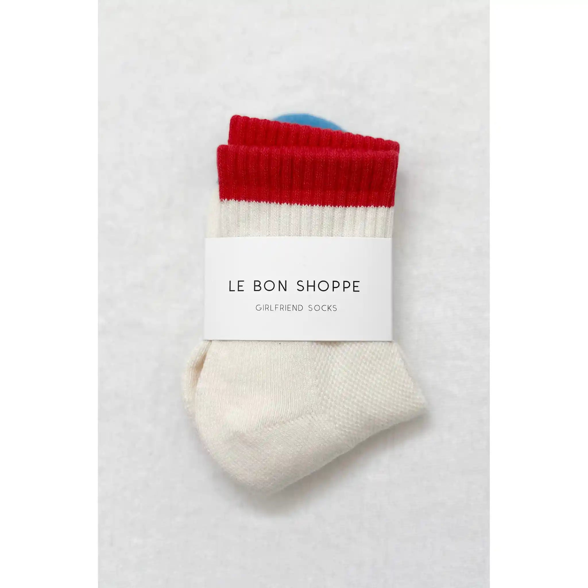 Le Bon Shoppe Womens Color Block Girlfriend Socks, blue red — available at Norwood