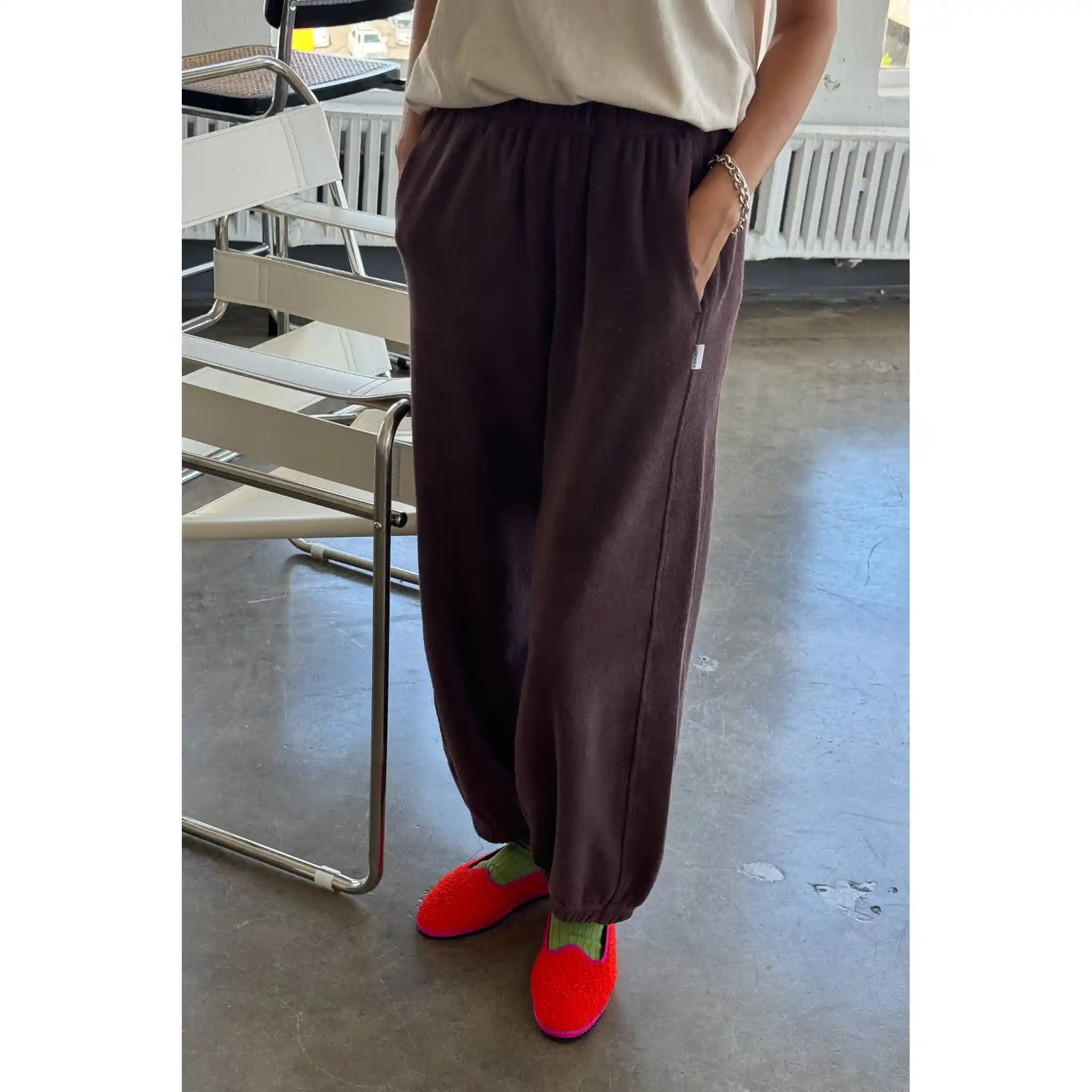 Le Bon Shoppe Cotton Terry Balloon Pants, chocolate