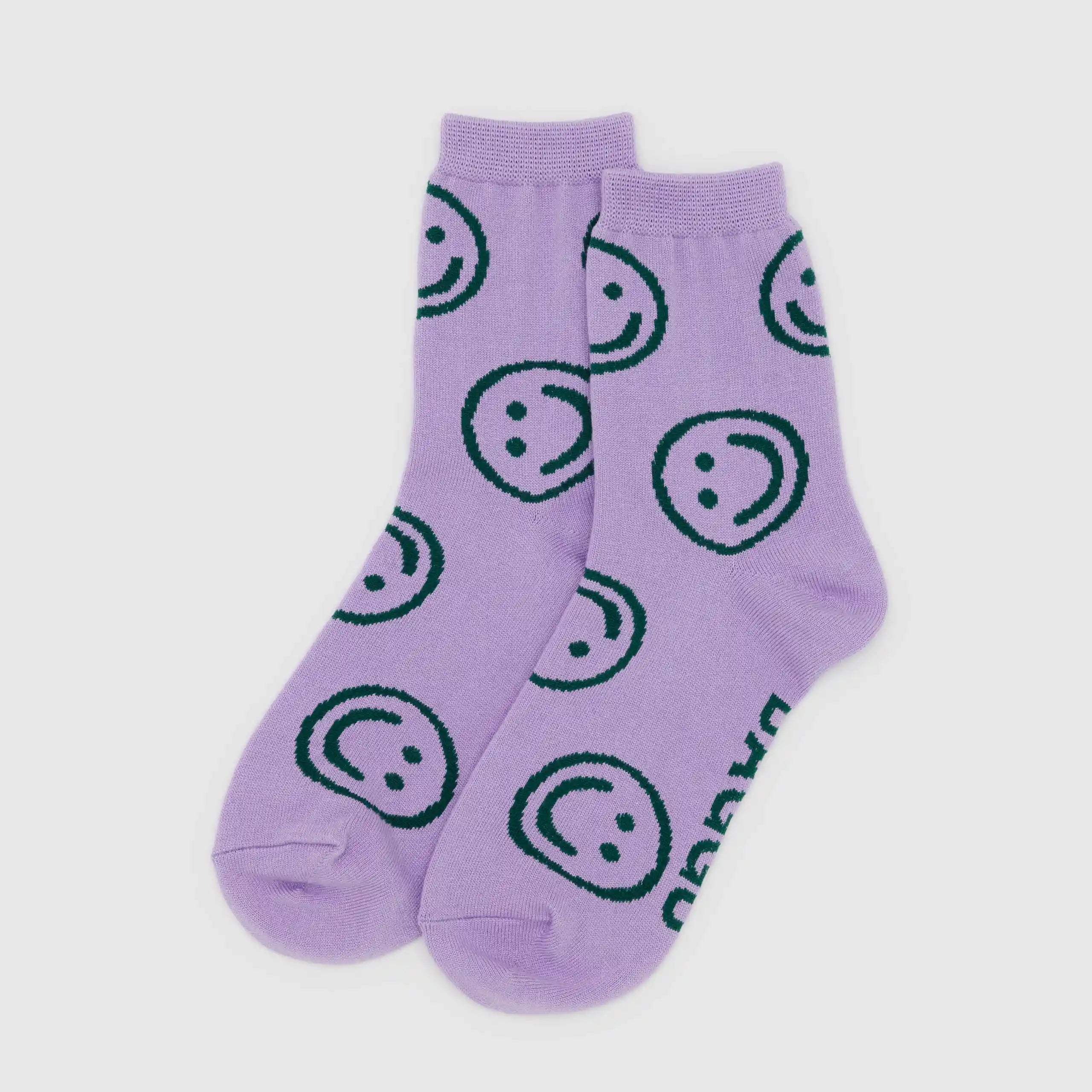 Baggu Womens Crew Sock, lavender happy