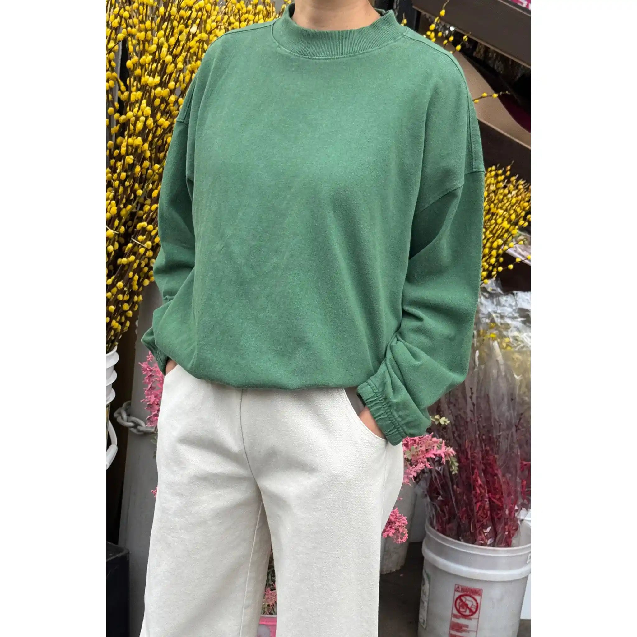 Le Bon Shoppe Daisy Long Sleeve Top, basil