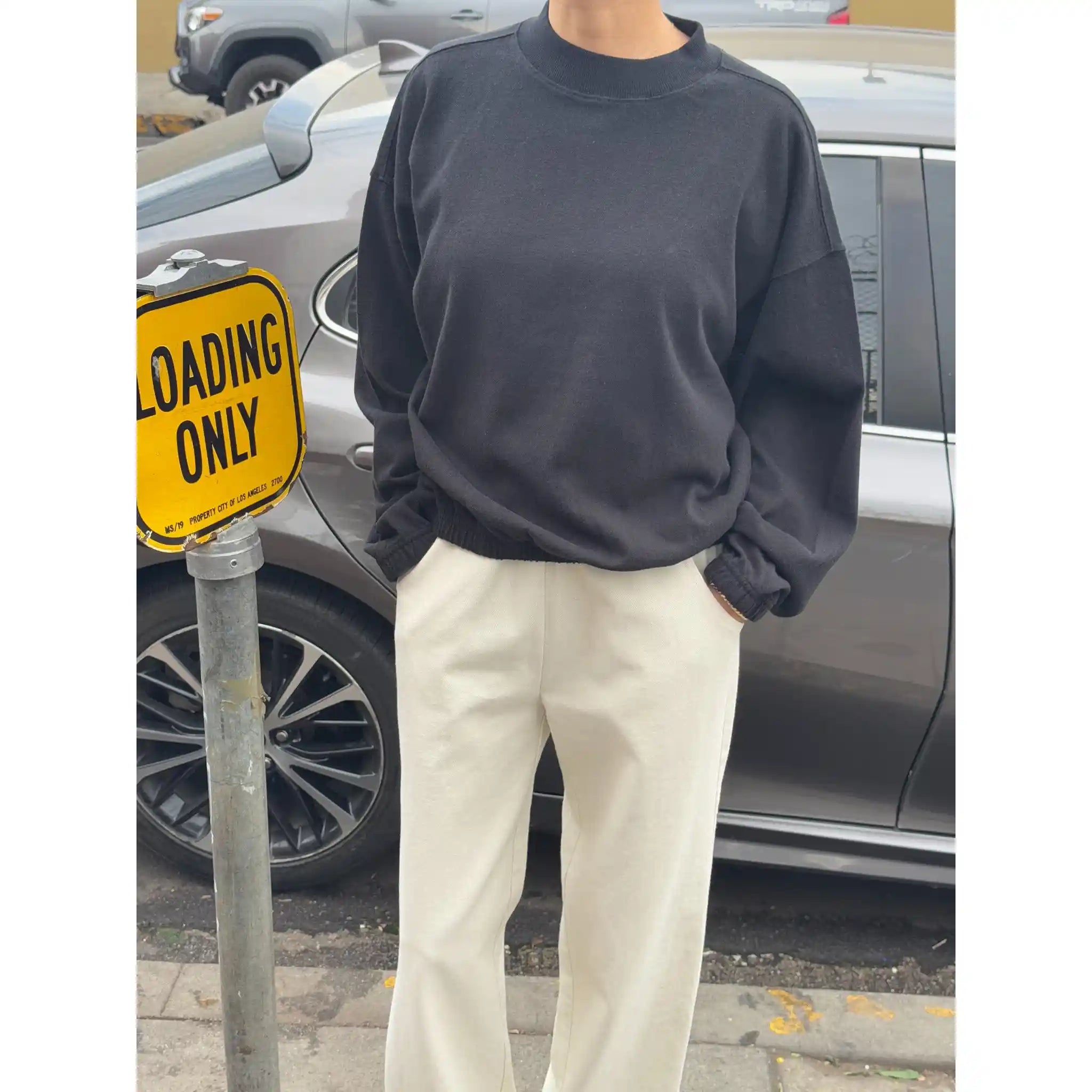 Le Bon Shoppe Daisy Long Sleeve Top, black