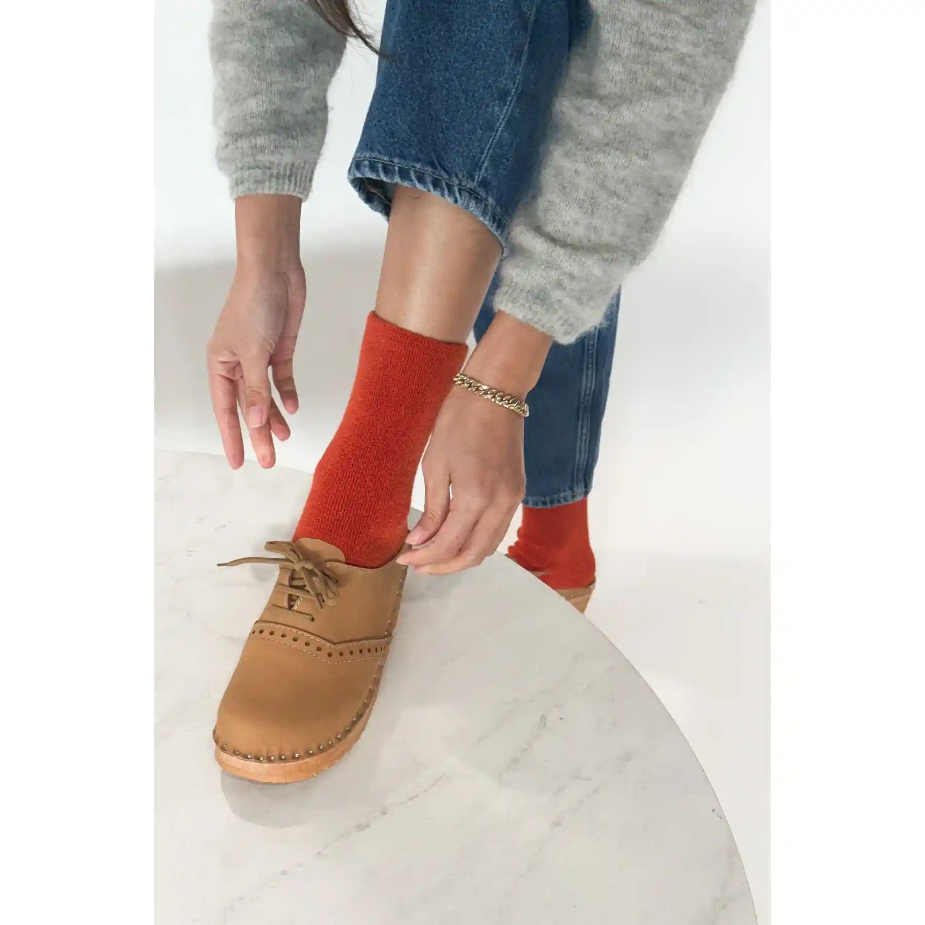 Le Bon Shoppe Womens Cloud Socks, burnt orange
