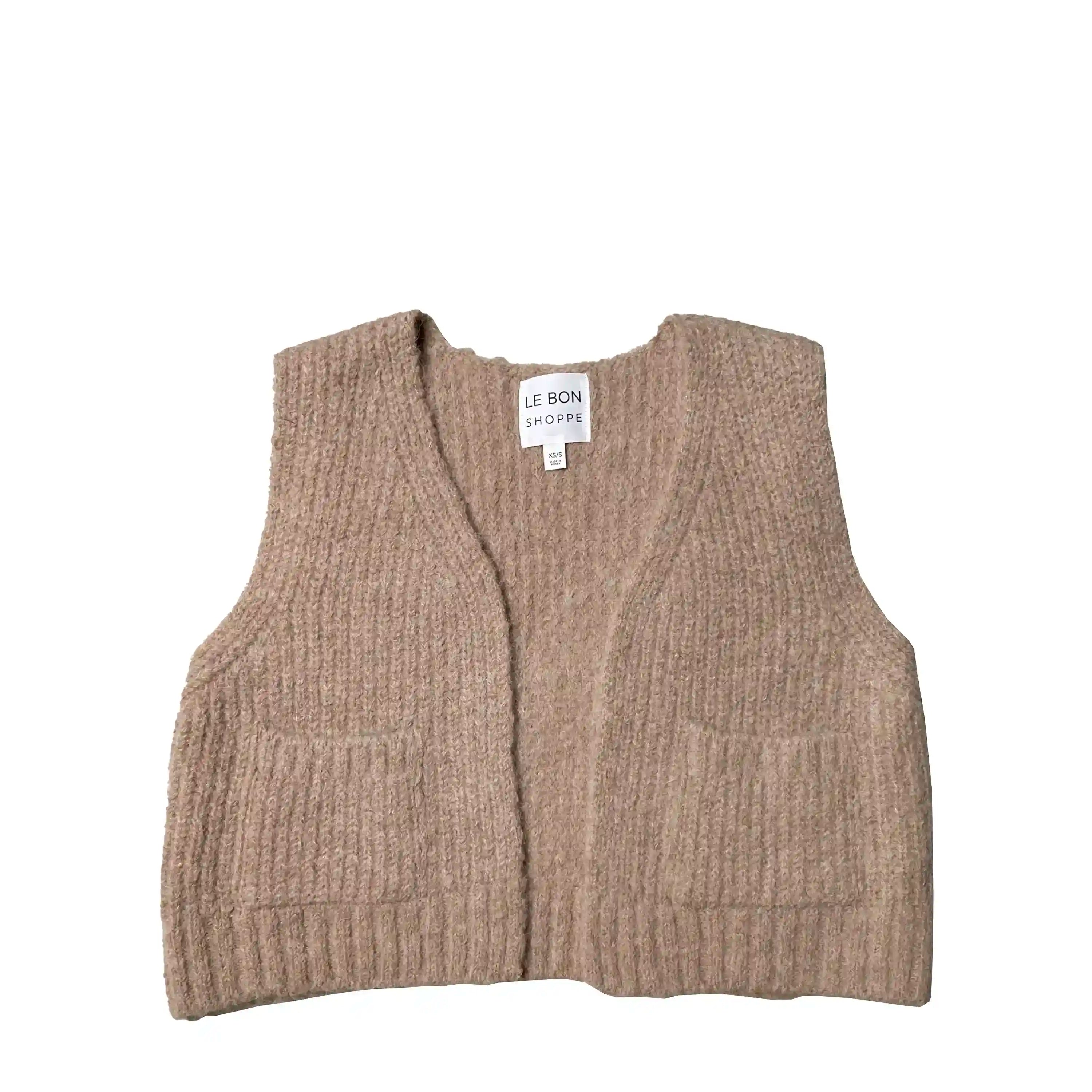 Le Bon Shoppe Womens Alpaca Grandpa Vest, oatmeal