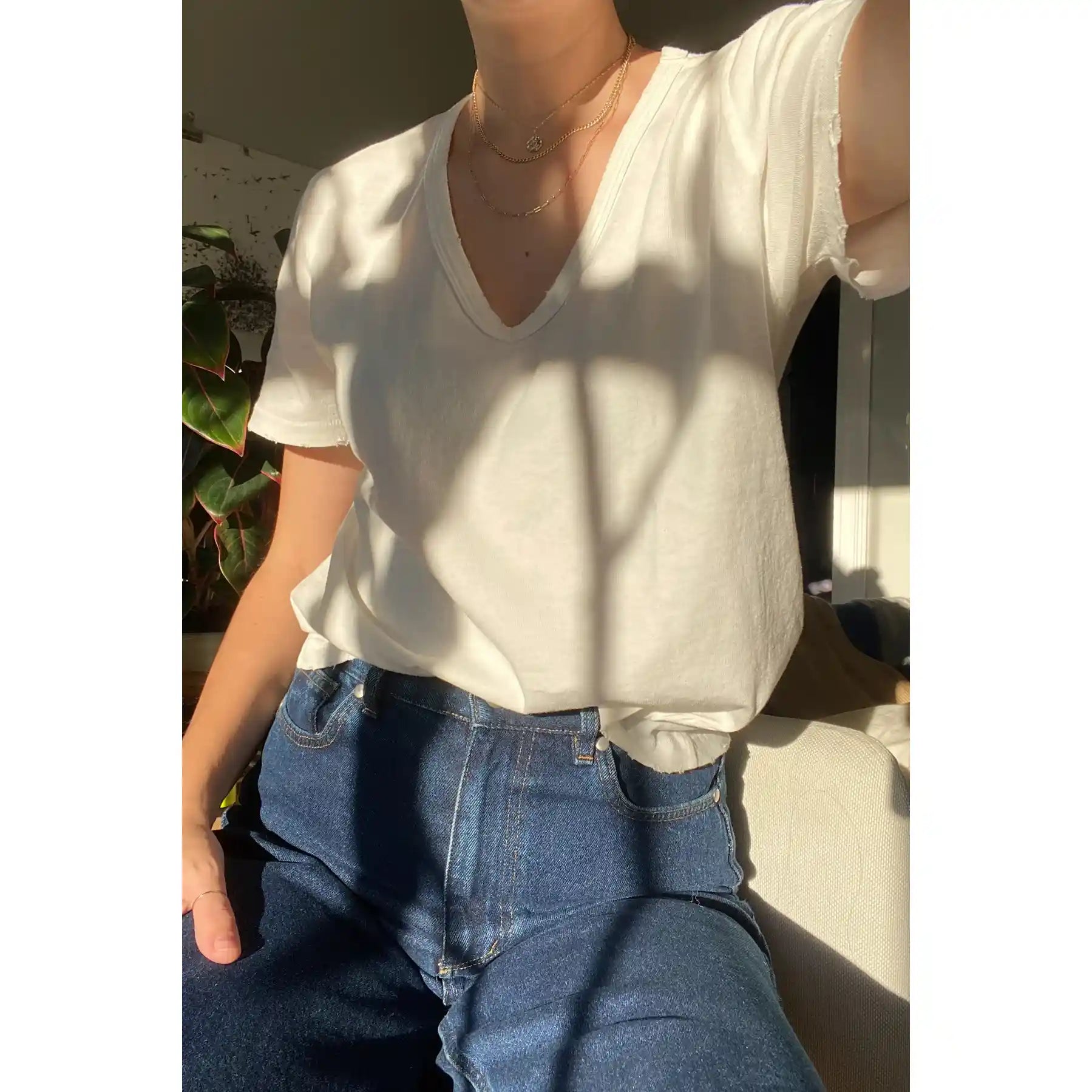 Le Bon Shoppe Womens La Vie Tee, vintage white — available at Norwood