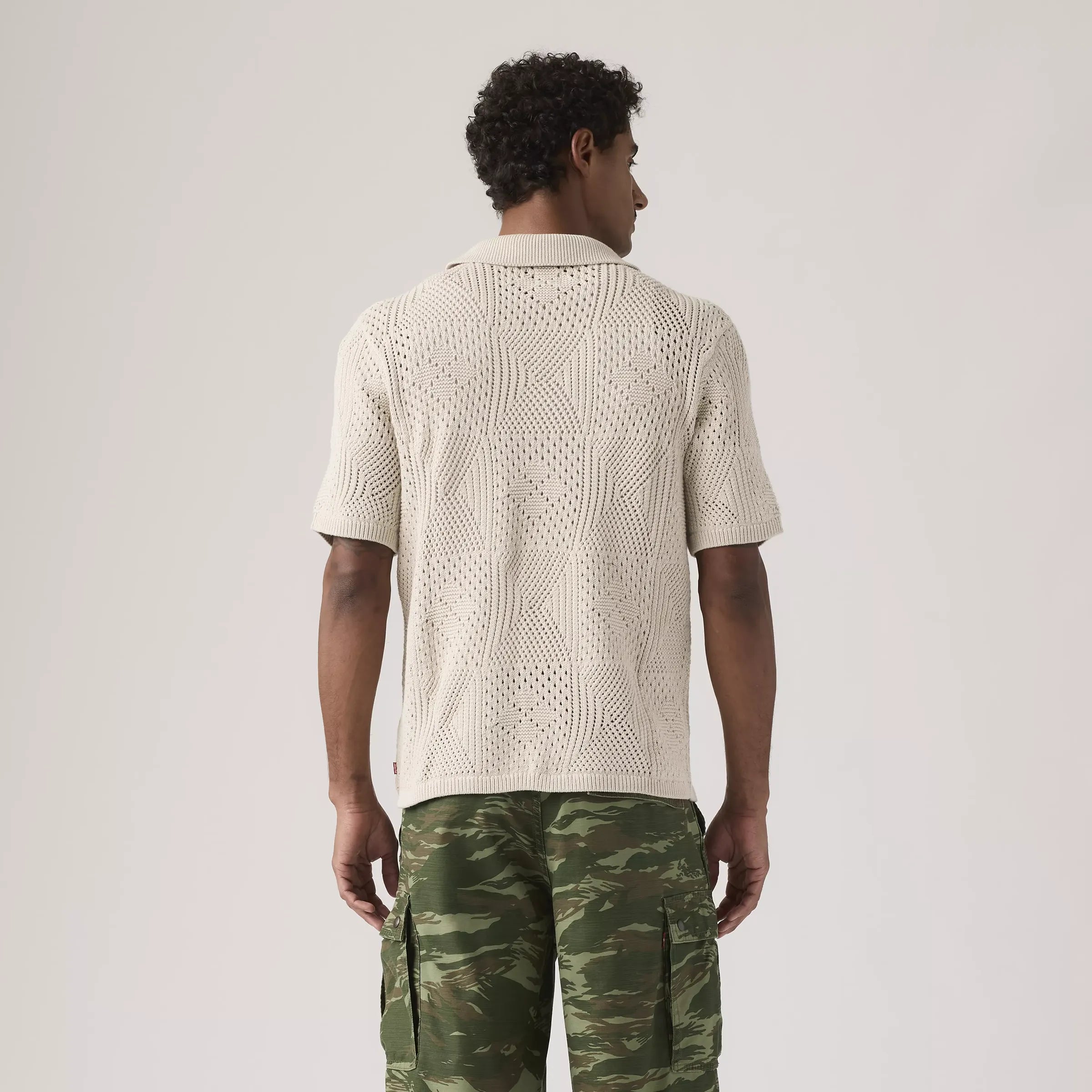 Levi's Sweater Camp Shirt, pumice stone — available at Norwood