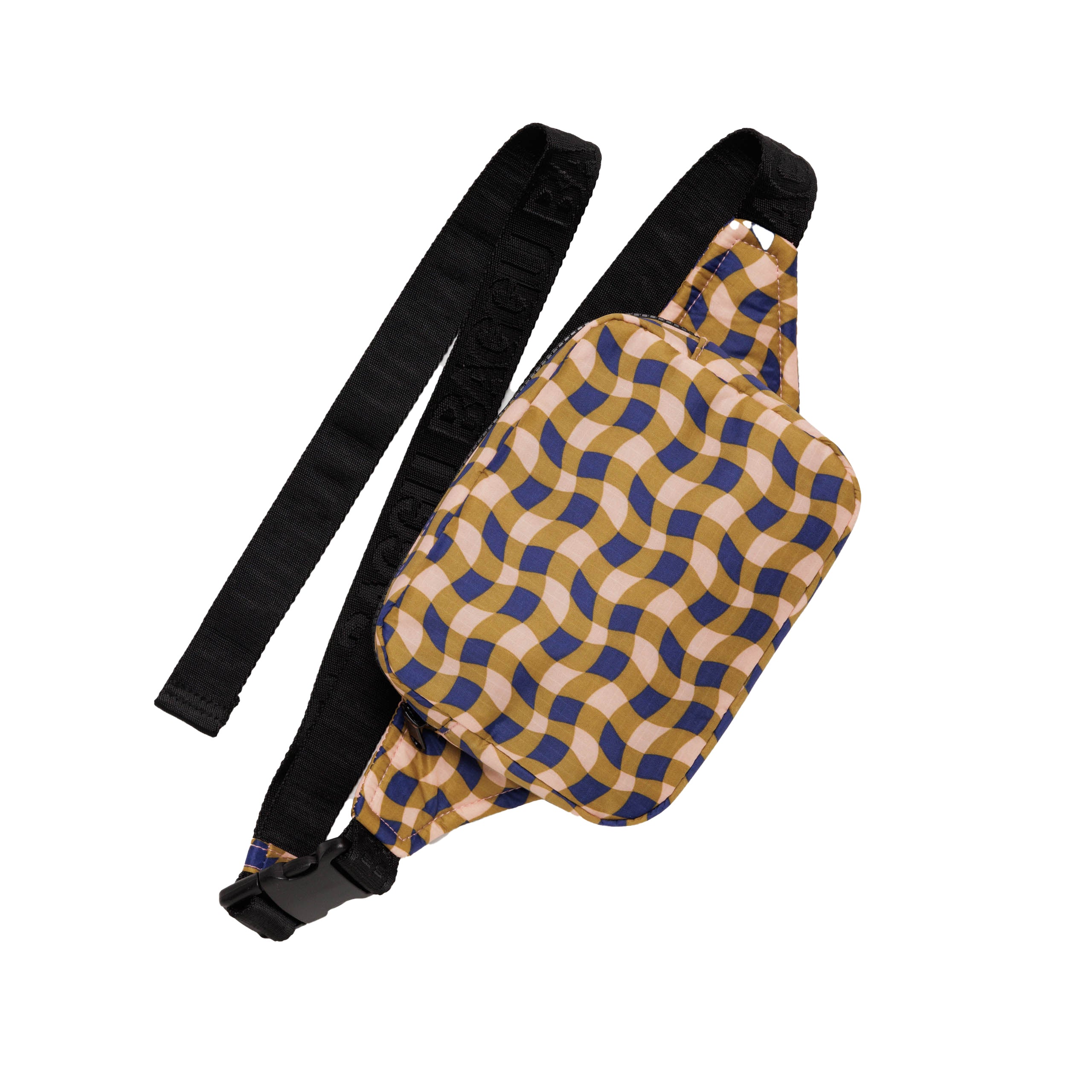 Baggu Puffy Fanny Pack, Wavy Gingham Peach