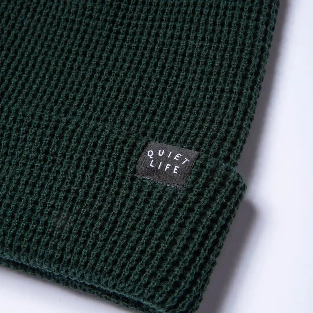 The Quiet Life Waffle Beanie, forest — available at Norwood