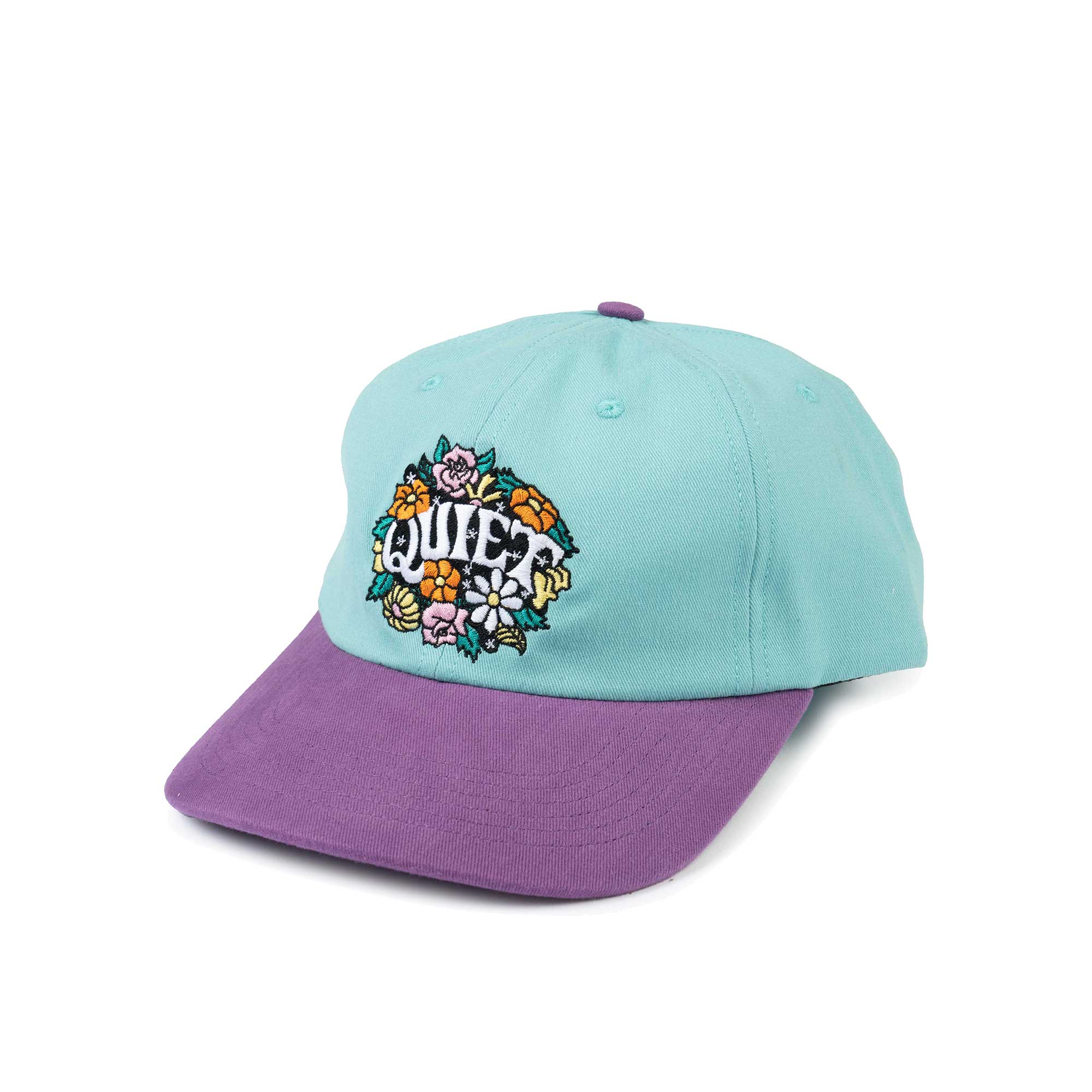 The Quiet Life Louis Floral Polo Hat, Teal/Purple — available at Norwood