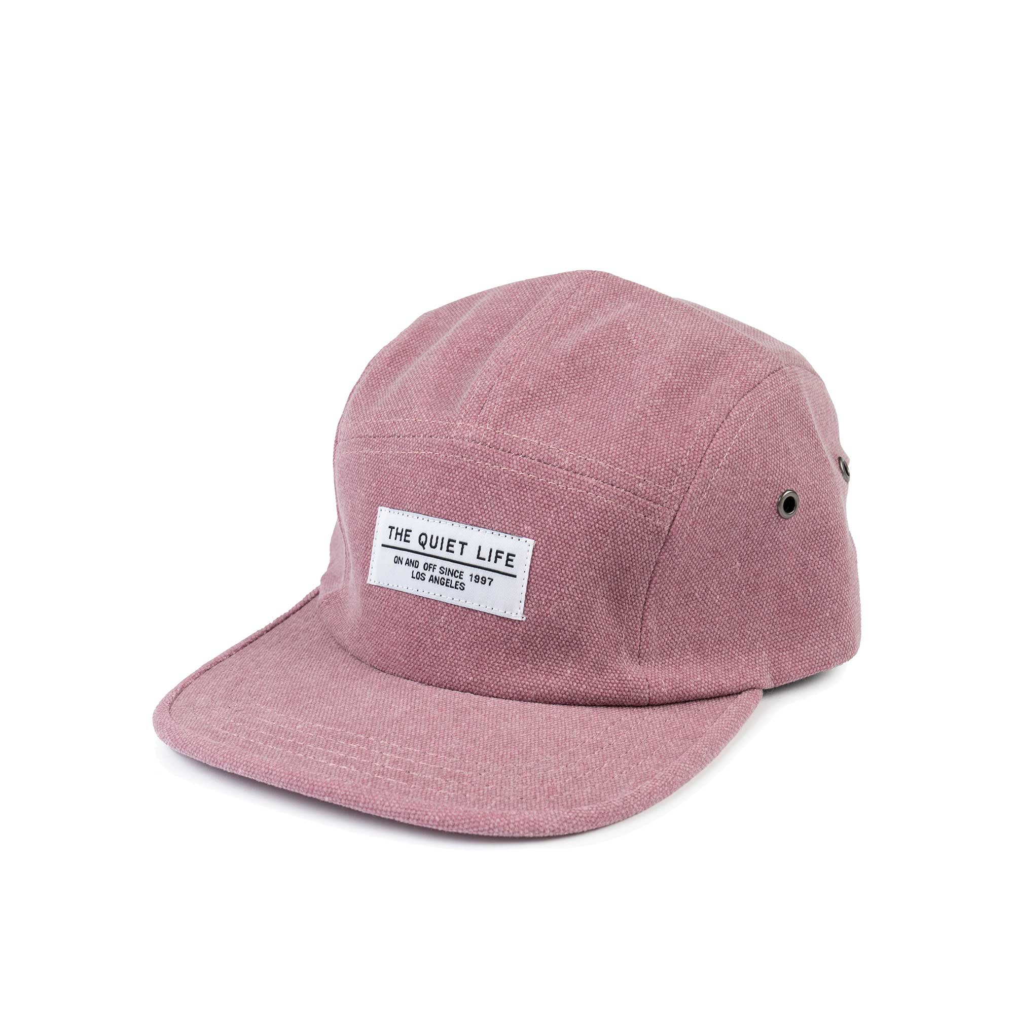 The Quiet Life Overdyed 5 Panel Camper Hat, Wine — available at Norwood