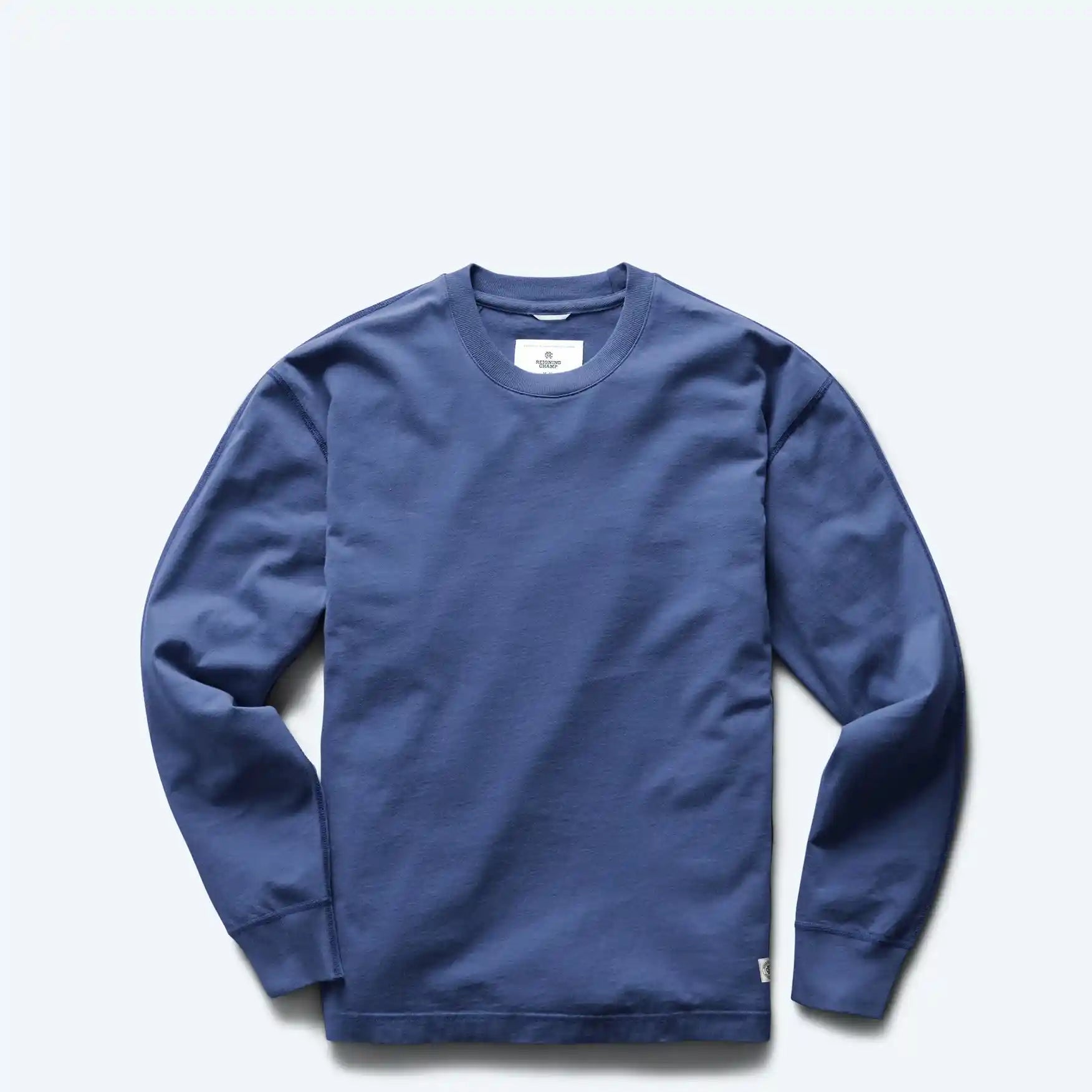 Reigning Champ Midweight Jersey Classic Long Sleeve Tee, lapis