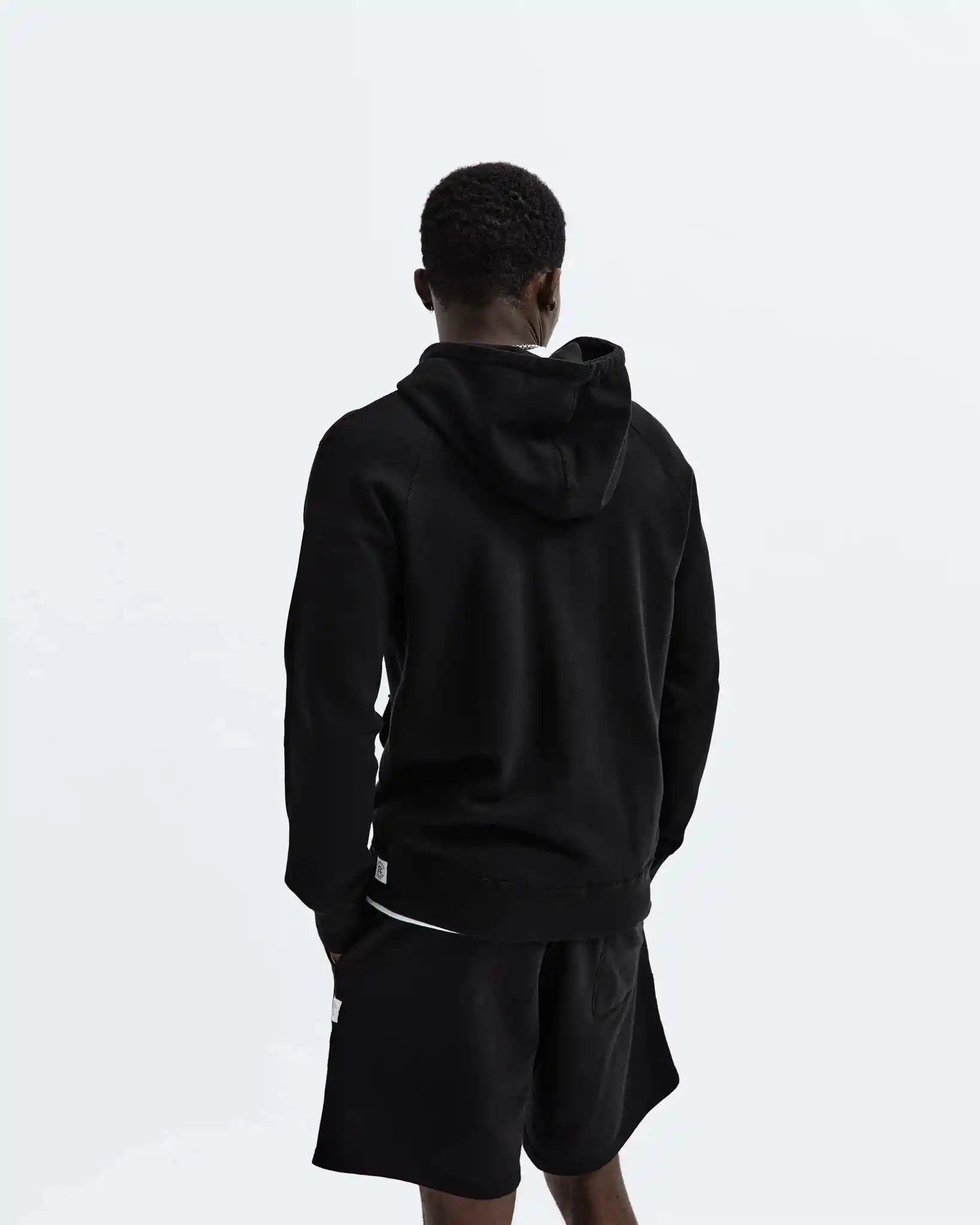 Reigning Champ Midweight Terry Slim Zip Hoodie, black — available at Norwood
