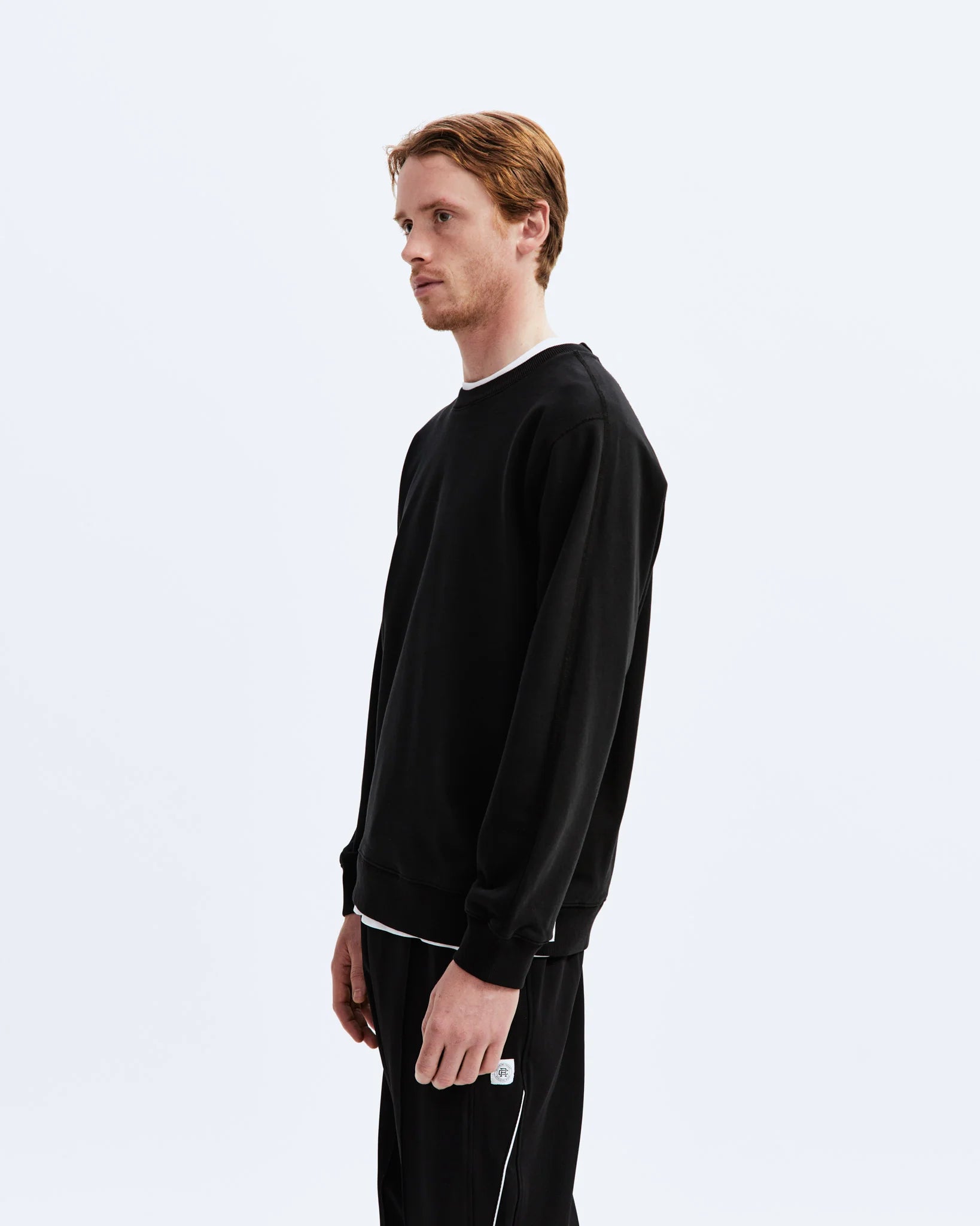Reigning Champ Midweight Terry Classic Crewneck, black — available at Norwood