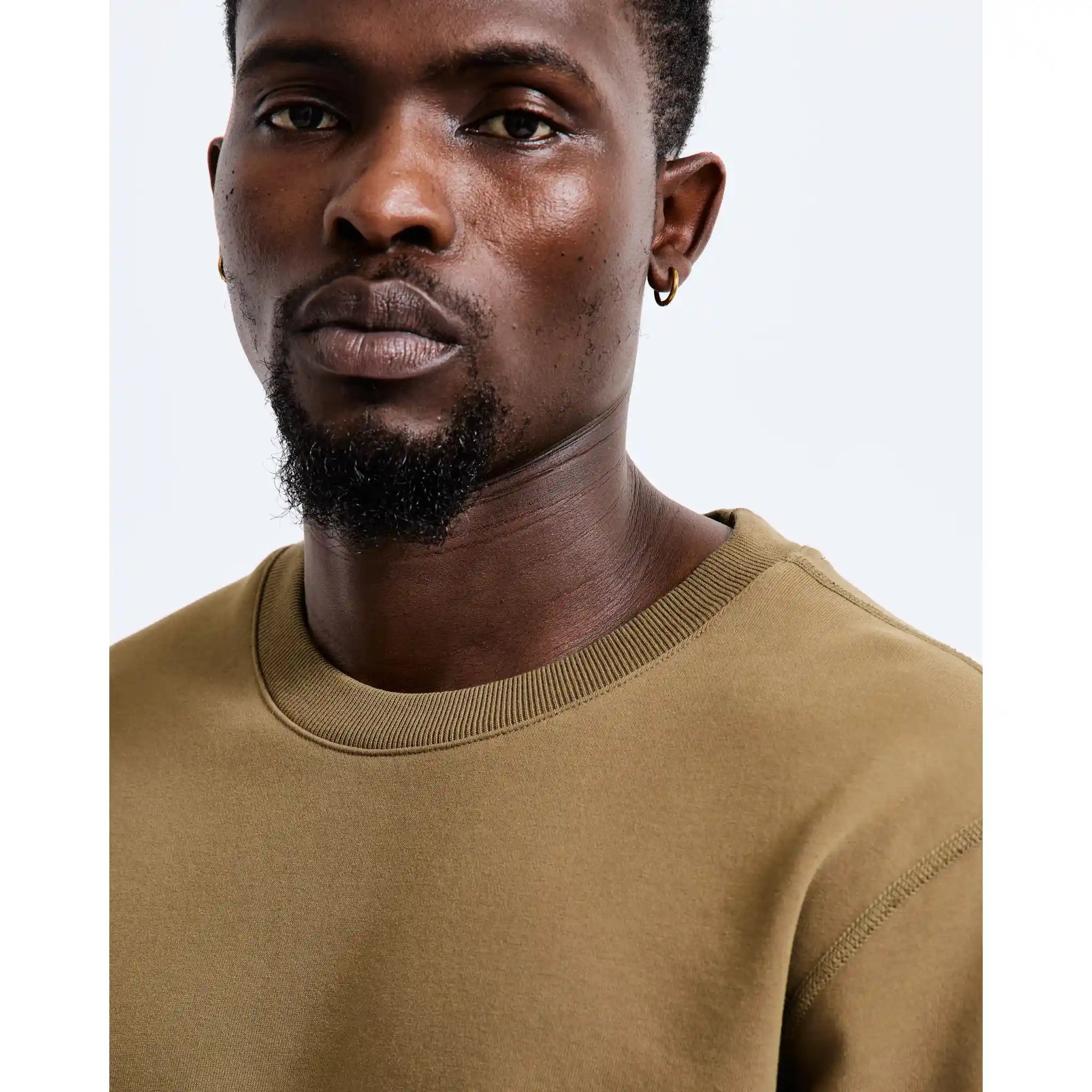 Reigning Champ Midweight Terry Classic Crewneck, clay — available at Norwood