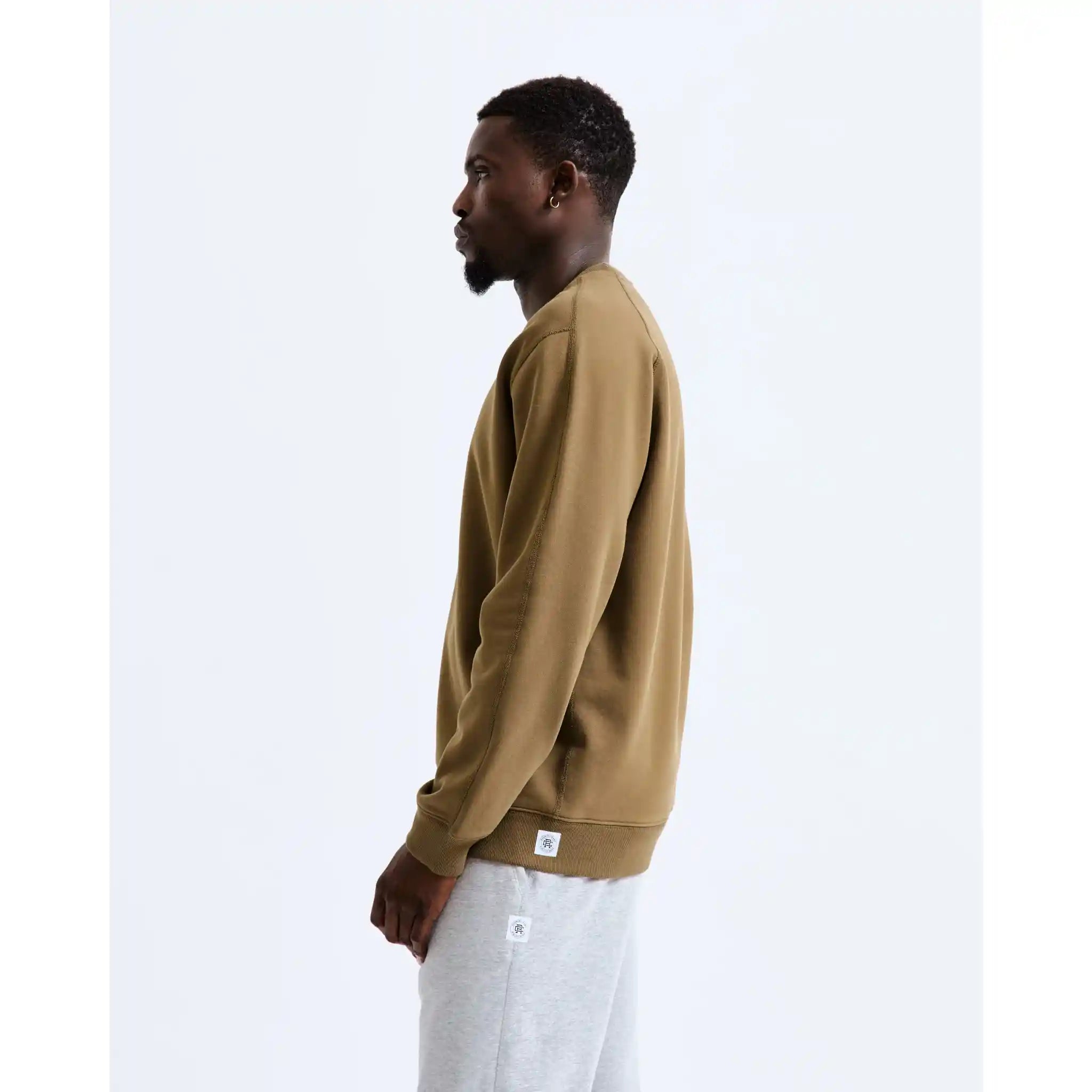 Reigning Champ Midweight Terry Classic Crewneck, clay — available at Norwood