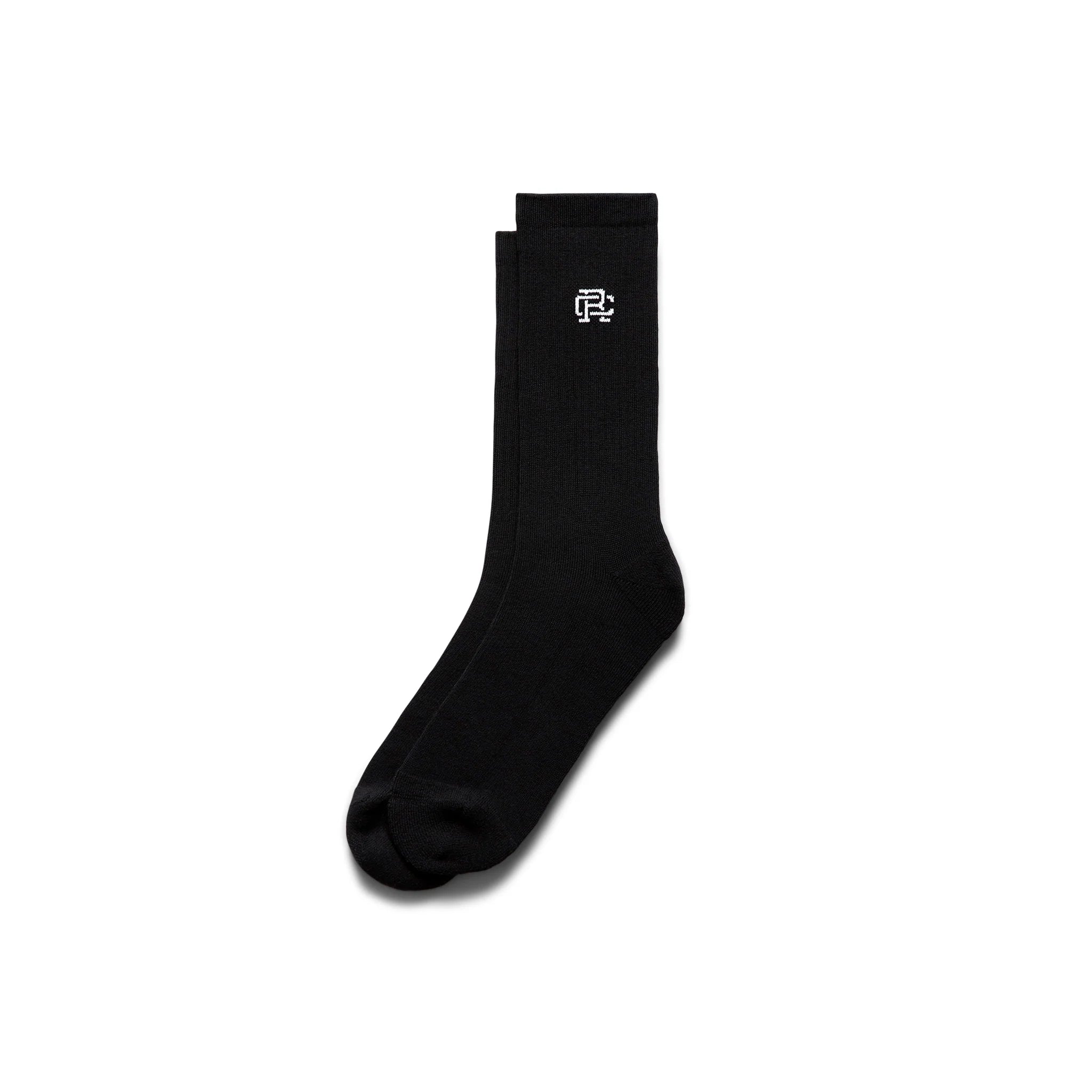 Reigning Champ Crew Sock, black/white