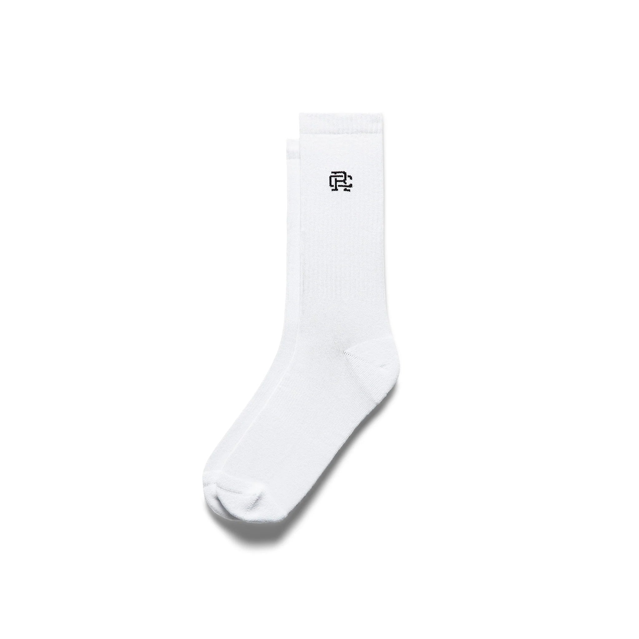 Reigning Champ Crew Sock, white/black