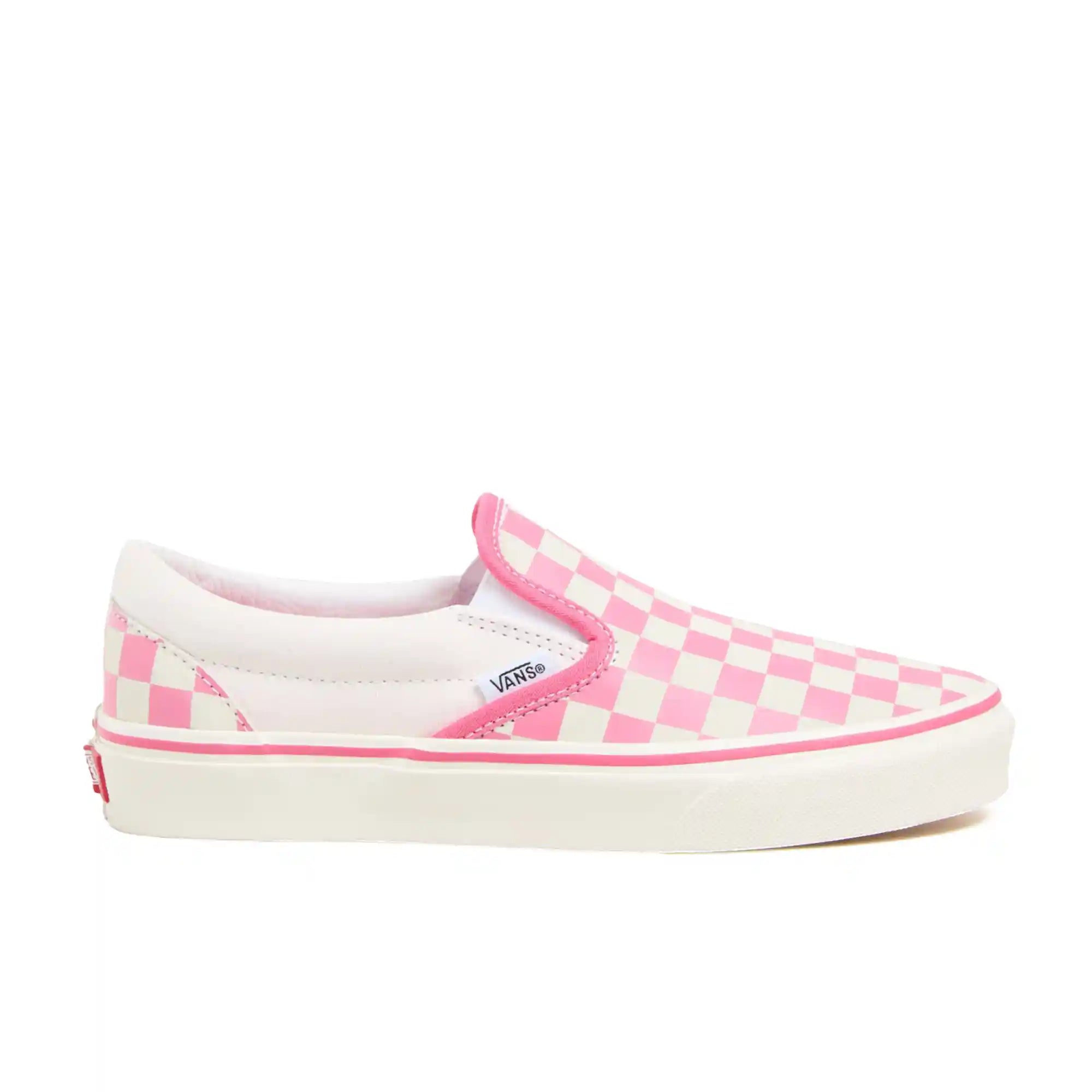 Vans Womens Classic Slip-On, checkerboard pink/true white