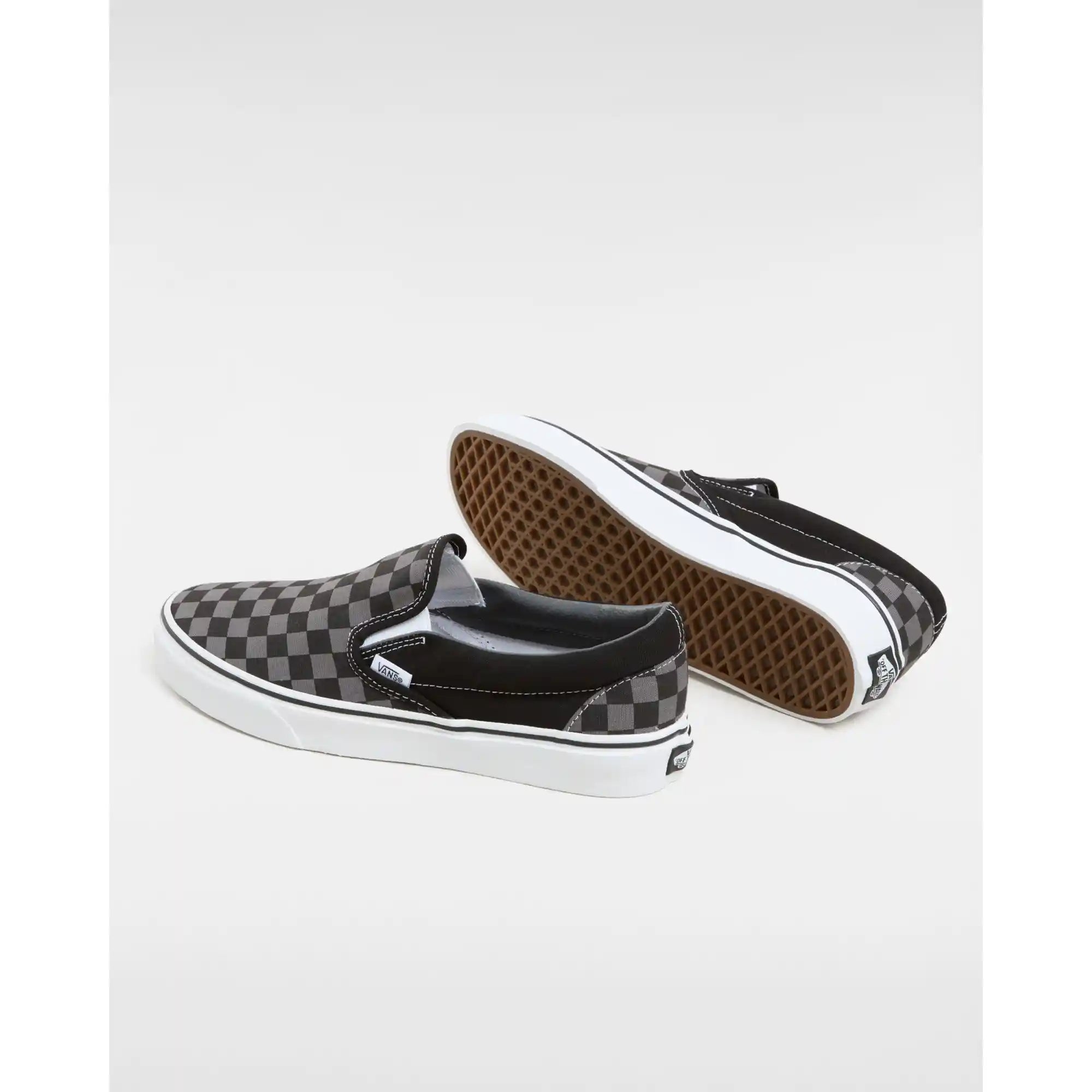 Vans Classic Slip-On, black/pewter checkerboard — available at Norwood
