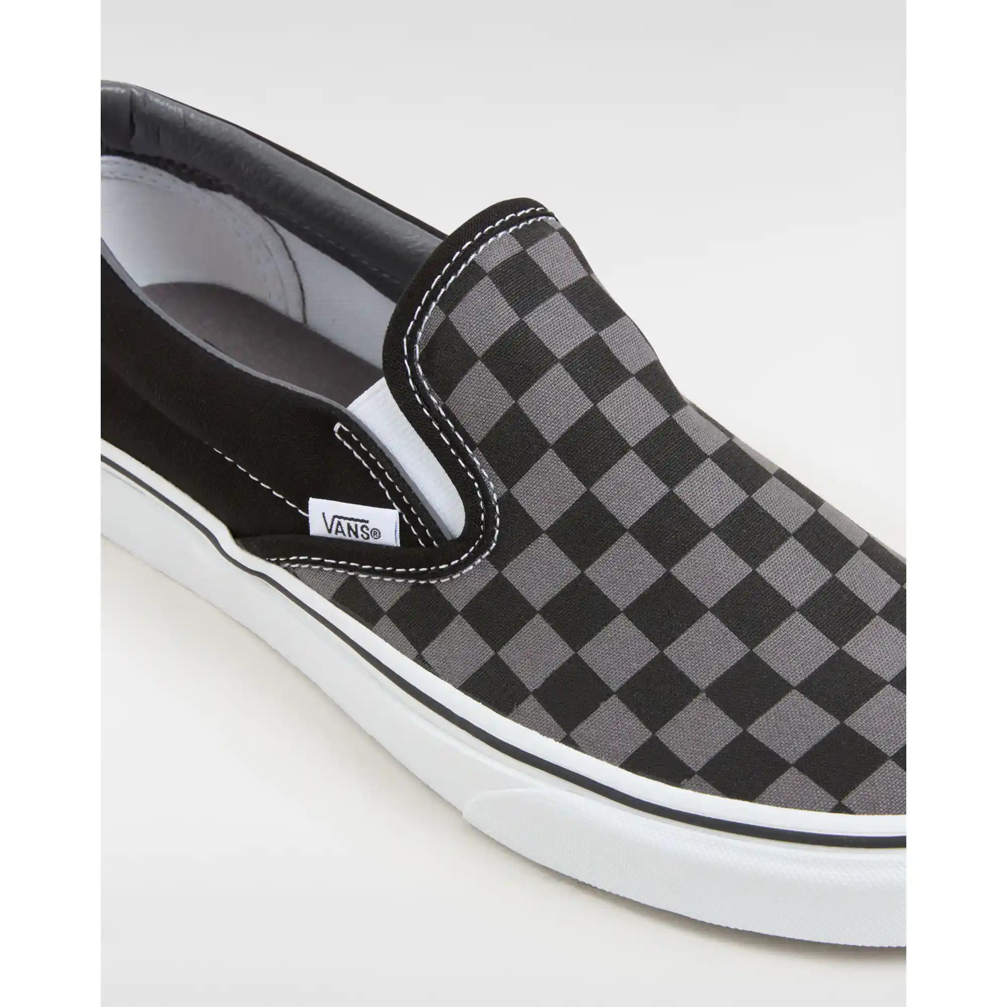 Vans Classic Slip-On, black/pewter checkerboard — available at Norwood