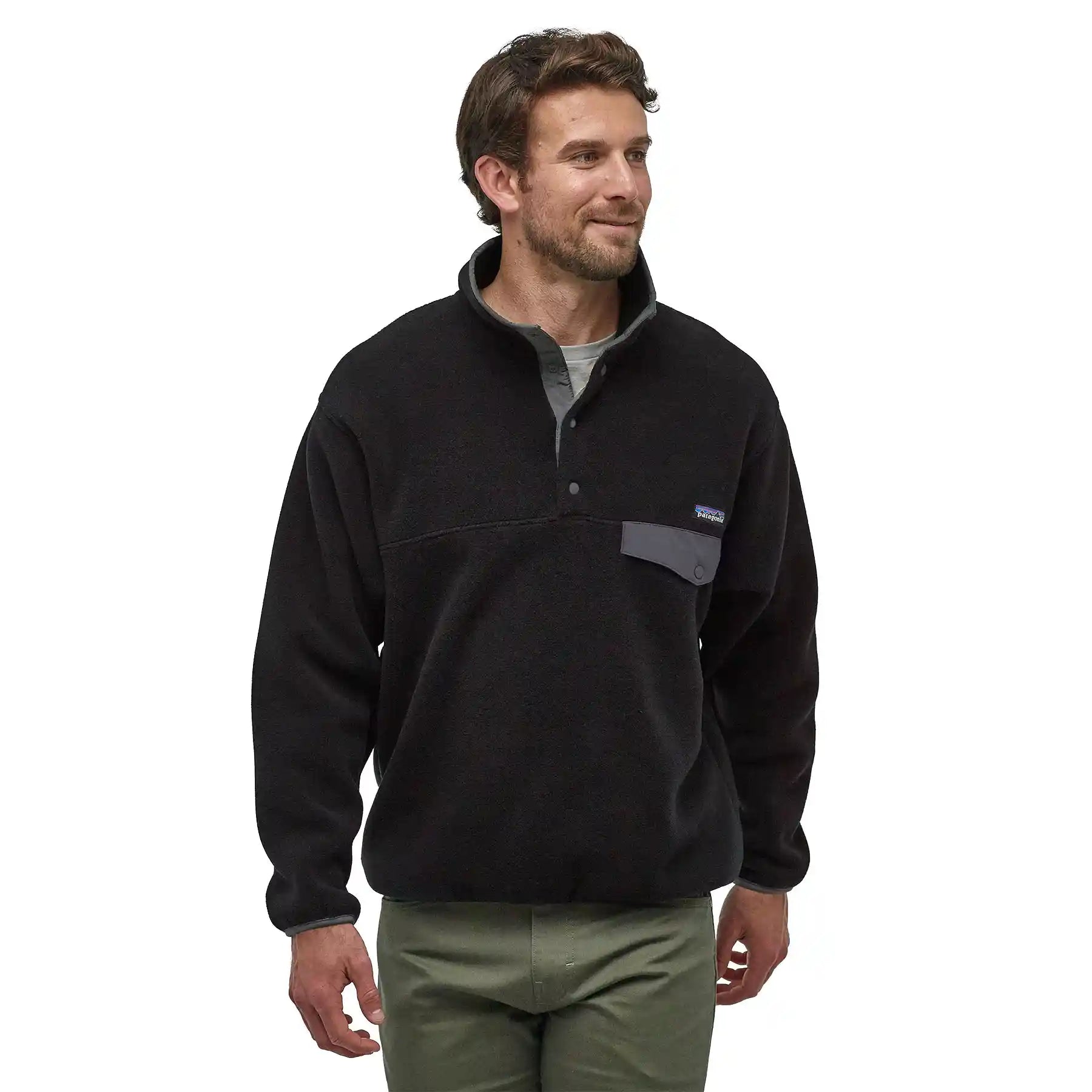 Patagonia Synchilla Snap-T Pullover, black w/forge grey — available at Norwood