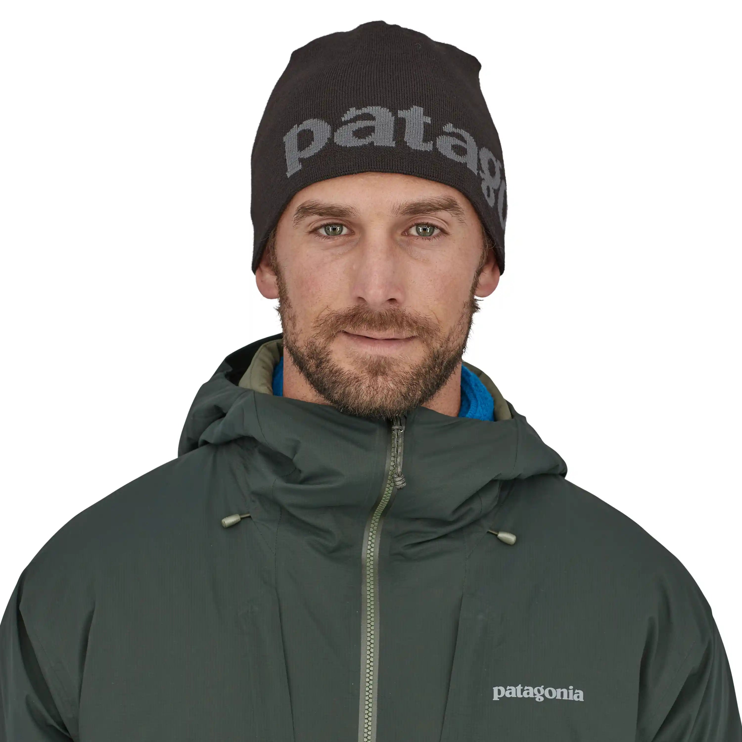 Patagonia Beanie Hat, logo belwe: black — available at Norwood