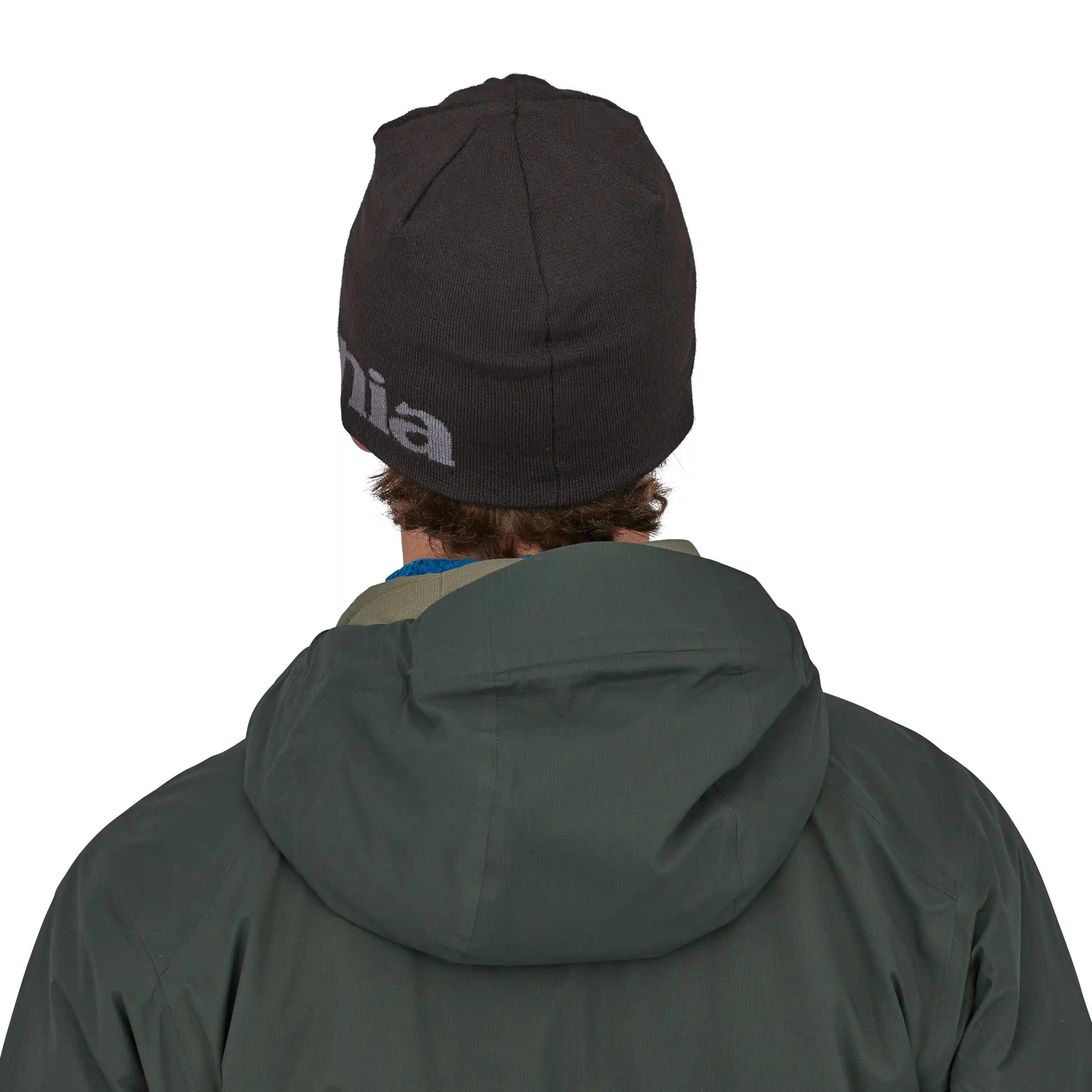Patagonia Beanie Hat, logo belwe: black — available at Norwood