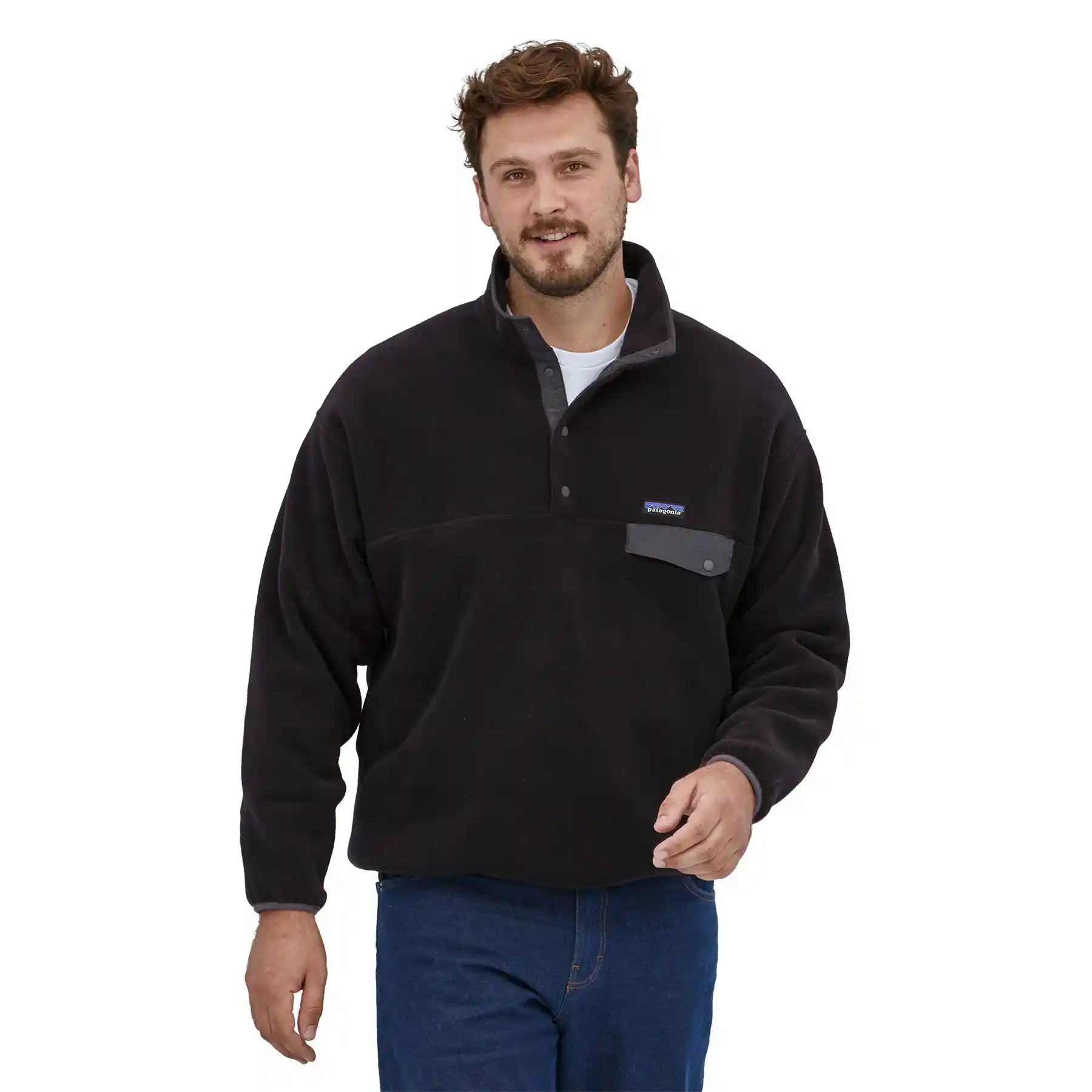 Patagonia Synchilla Snap-T Pullover, black w/forge grey — available at Norwood