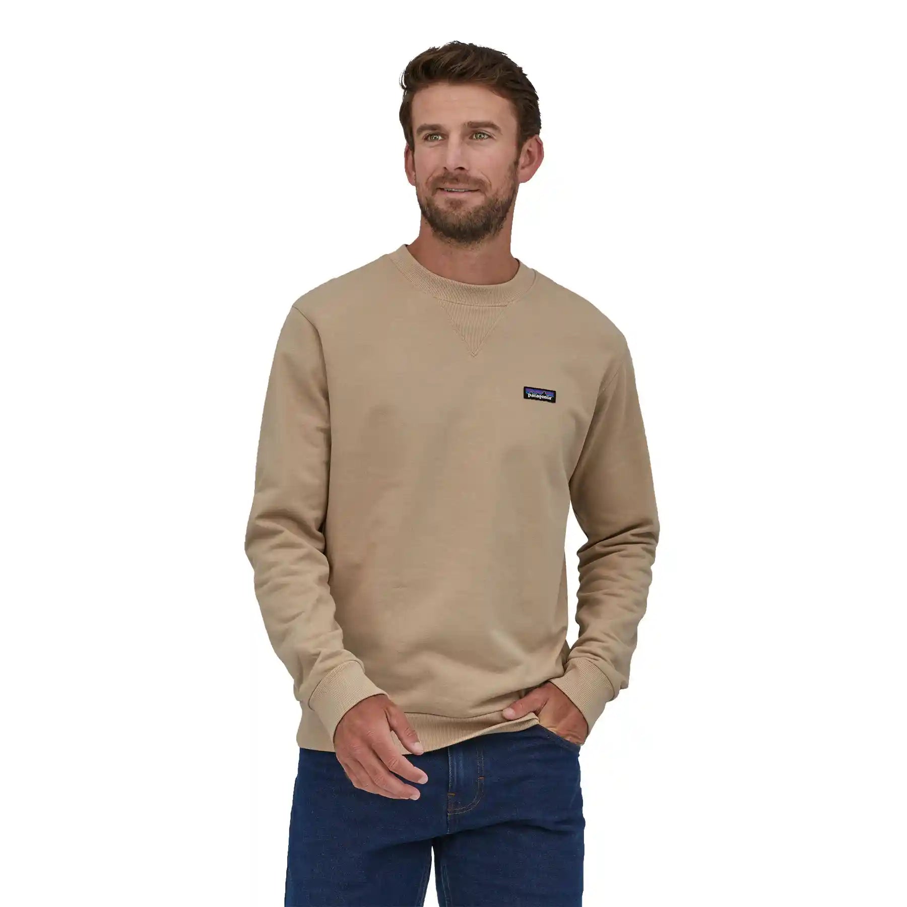 Patagonia Regenerative Organic Certified Cotton Crewneck Sweatshirt, oar tan — available at Norwood