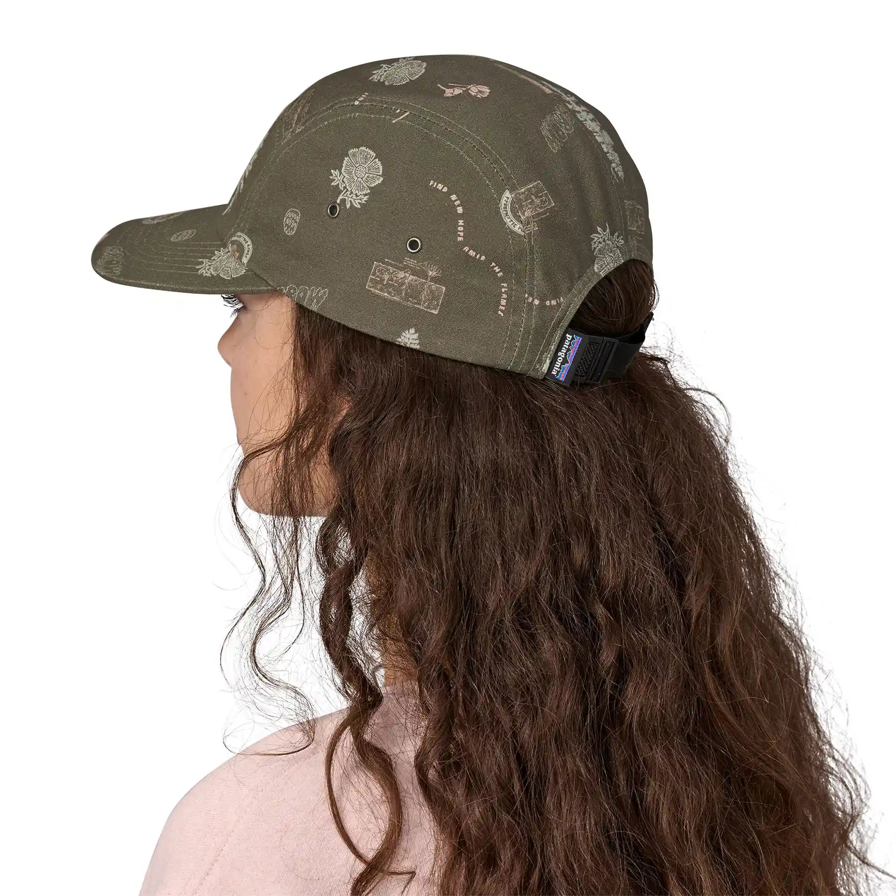 Patagonia Graphic Maclure Hat, text logo: new growth basin green — available at Norwood
