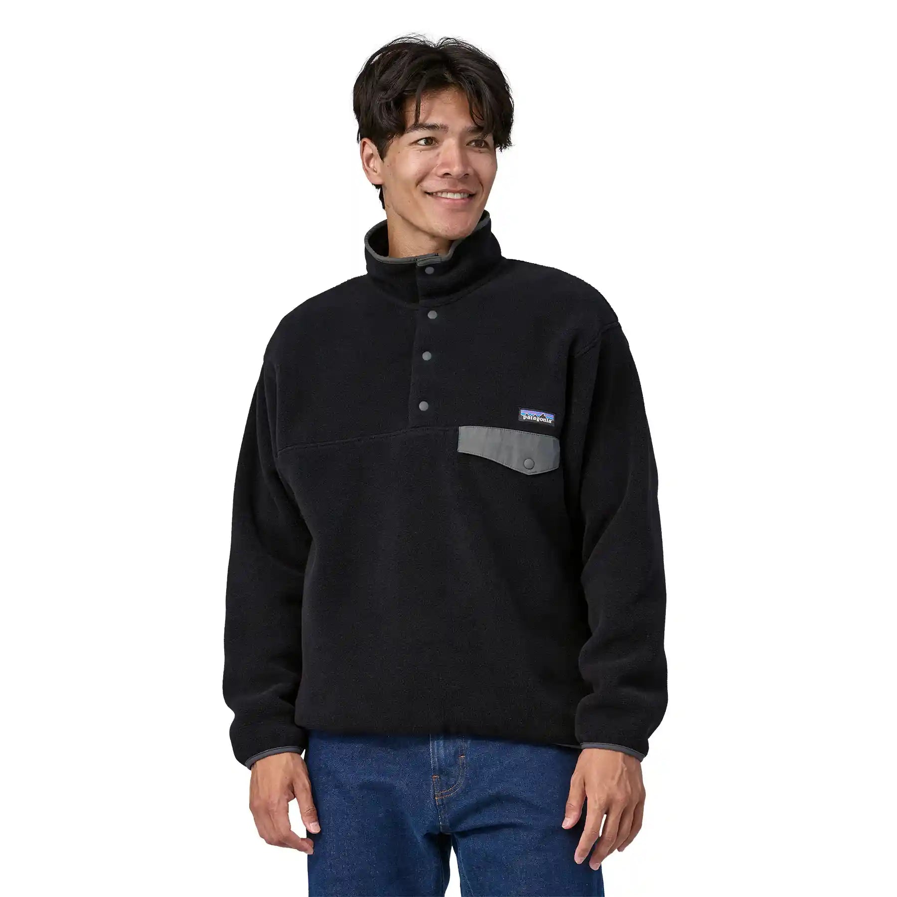 Patagonia Synchilla Snap-T Pullover, black w/forge grey — available at Norwood