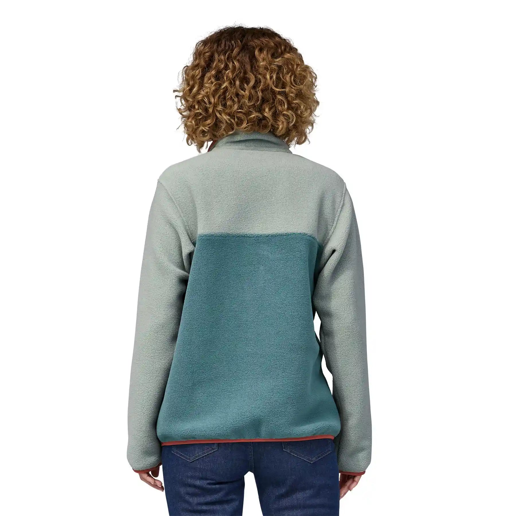 Patagonia Womens Lightweight Synchilla Snap-T Pullover, nouveau green w/sleet green — available at Norwood