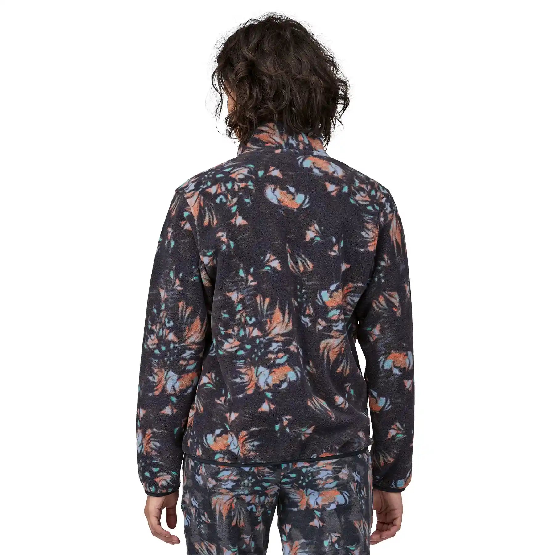 Patagonia Womens Lightweight Synchilla Snap-T Pullover, swirl floral: pitch blue — available at Norwood