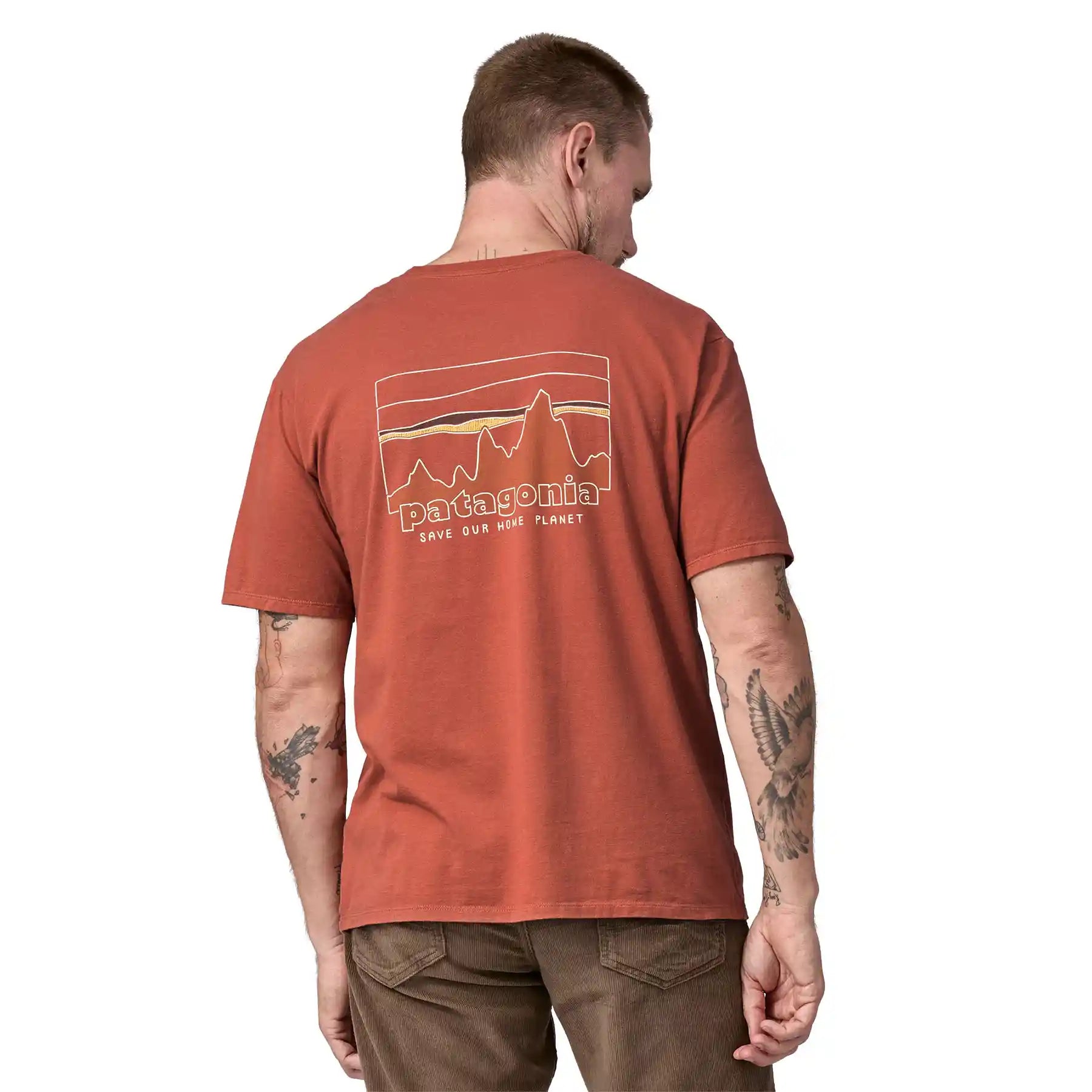 Patagonia '73 Skyline Organic T-Shirt, burl red — available at Norwood