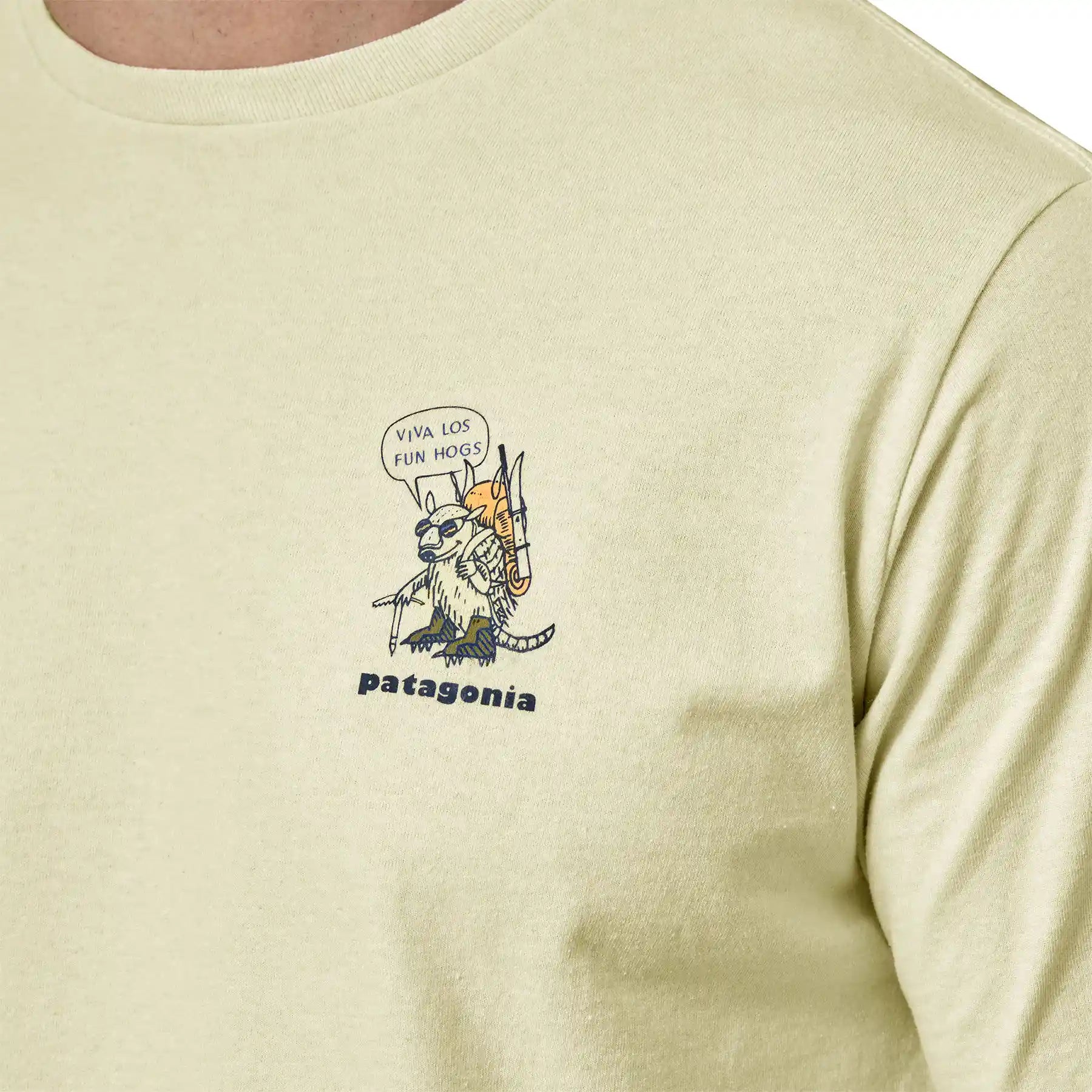 Patagonia Men's 50 Year Responsibili-Tee, fun hogs: birch white — available at Norwood